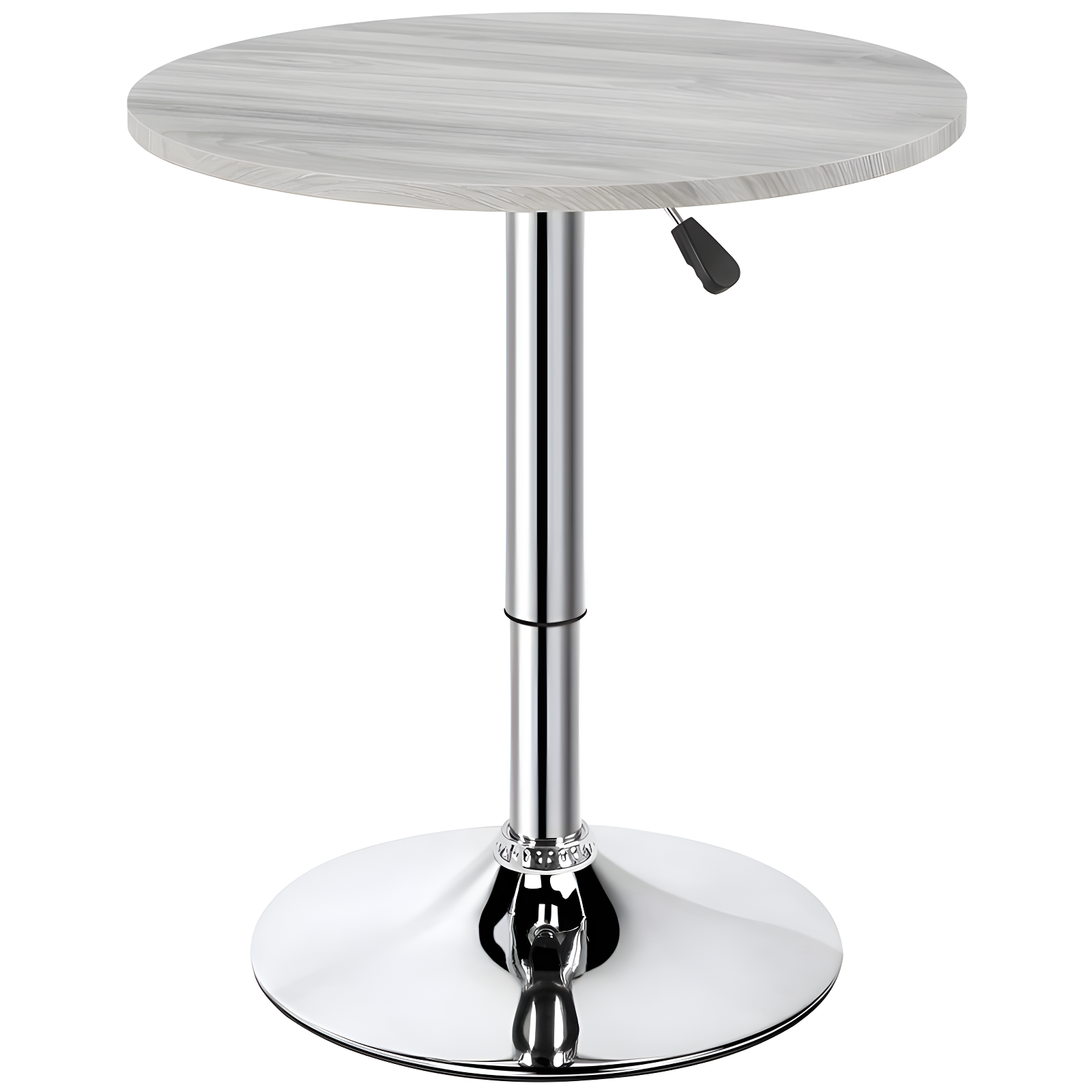 Adjustable Gray Round Counter Height Pub Table with MDF Top