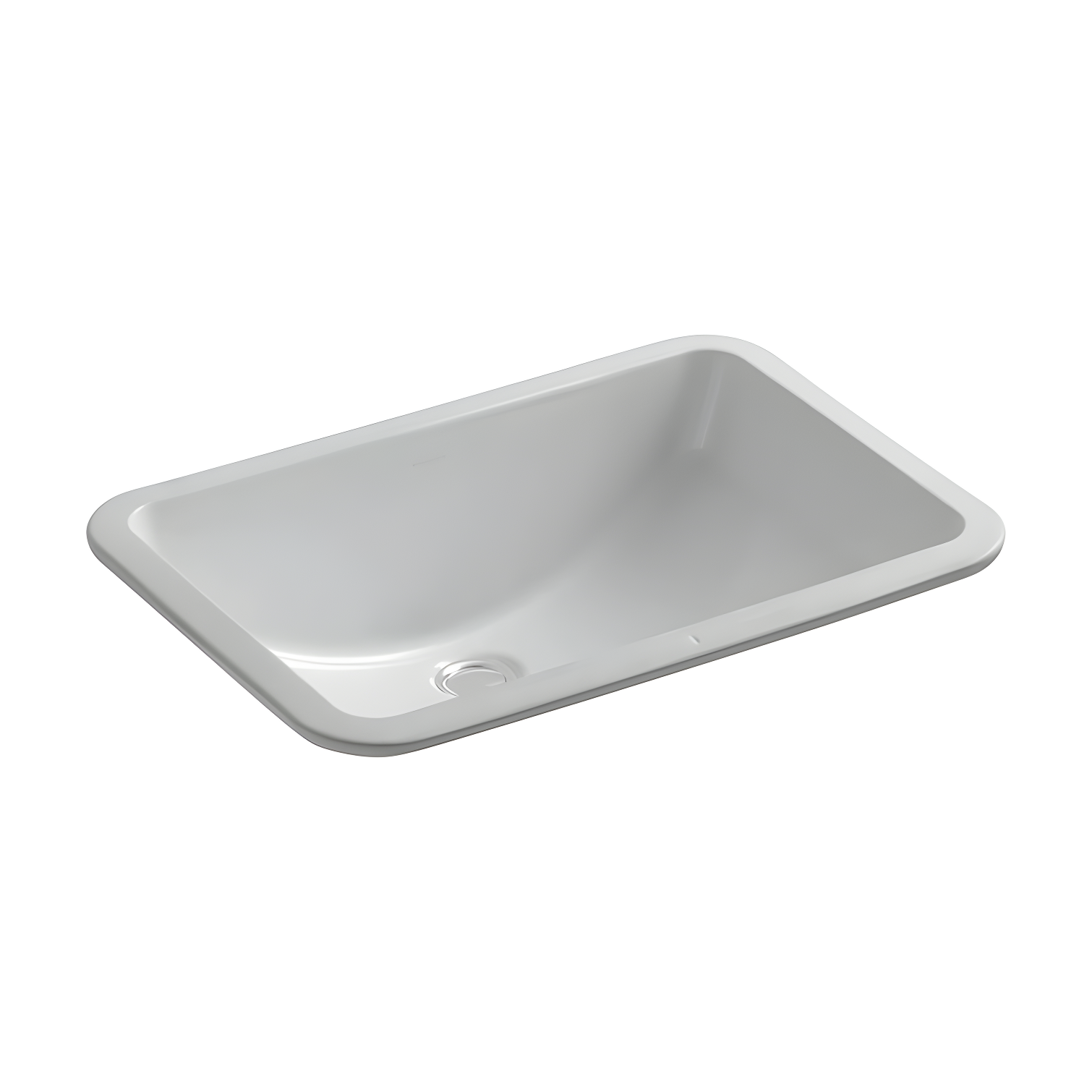 Ice Gray Rectangular Ceramic Undermount Bathroom Sink