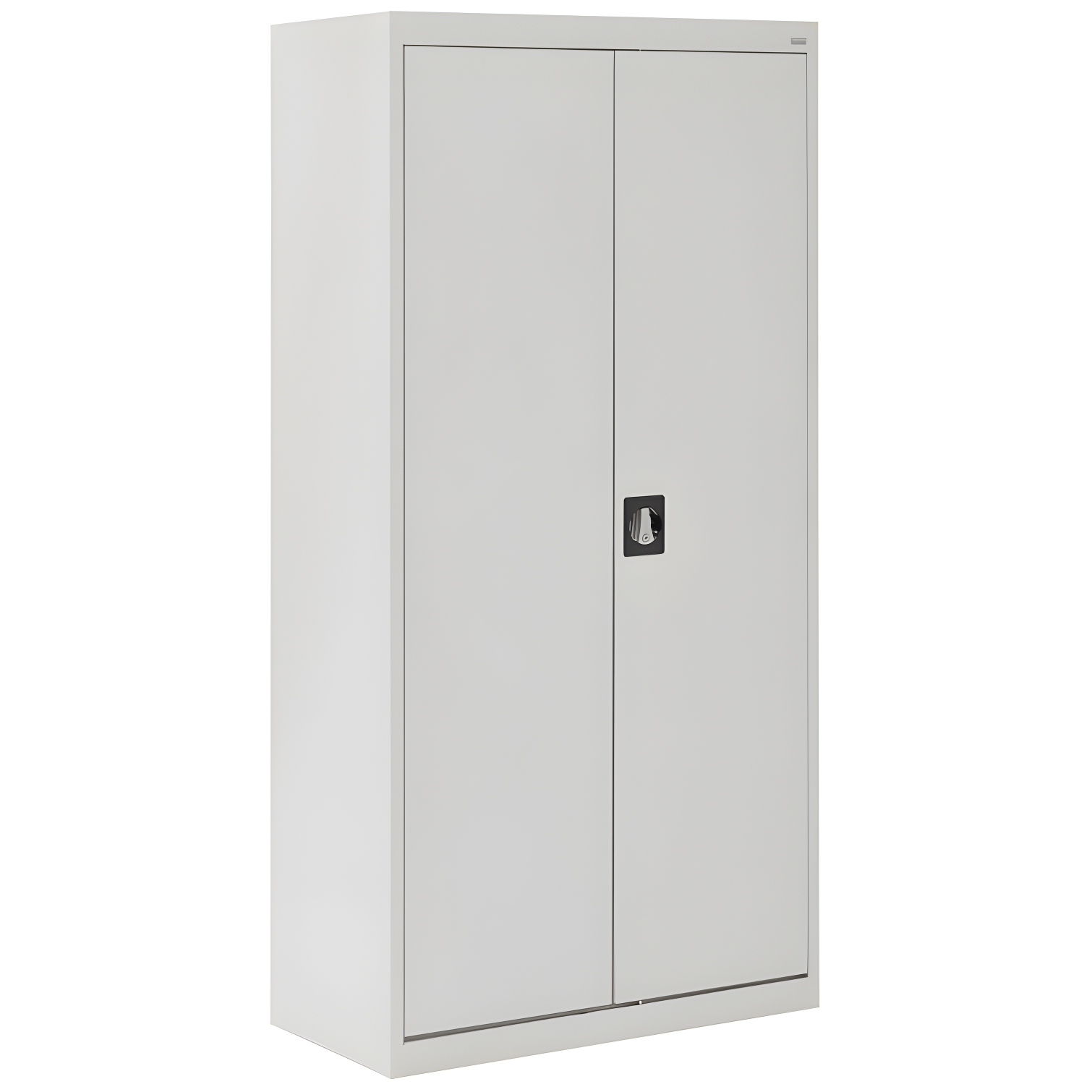 Dove Gray Steel Freestanding Lockable Office Cabinet with Adjustable Shelving