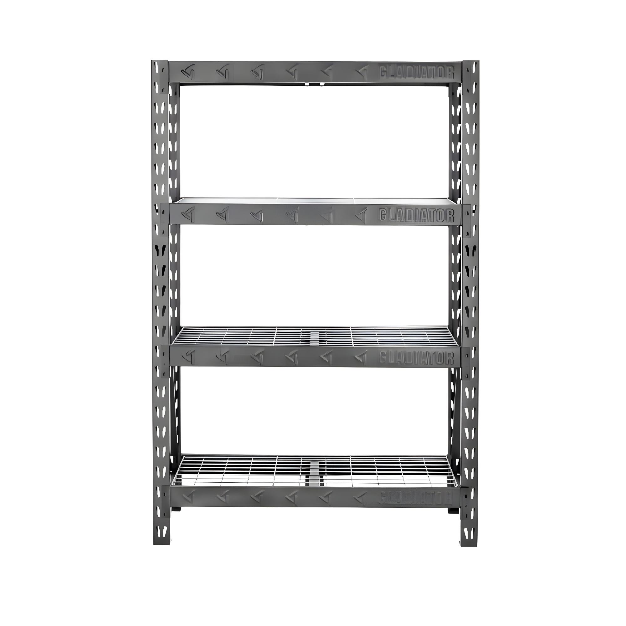 48" Hammered Granite Heavy Duty Steel 4-Shelf Rack