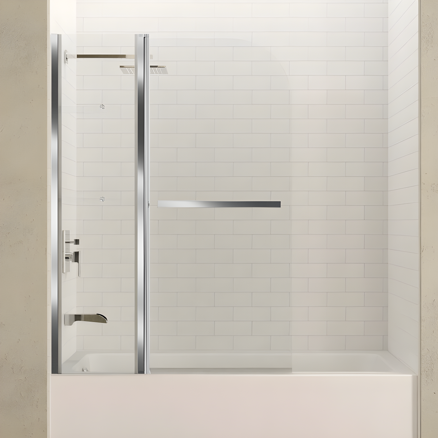 Galleon 58" Frameless Tub Door with Polished Chrome Finish