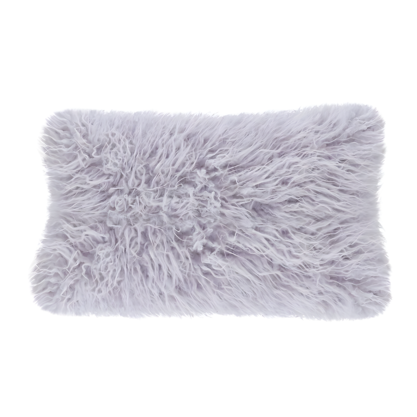 Lavender Faux Mongolian Fur Rectangular Throw Pillow