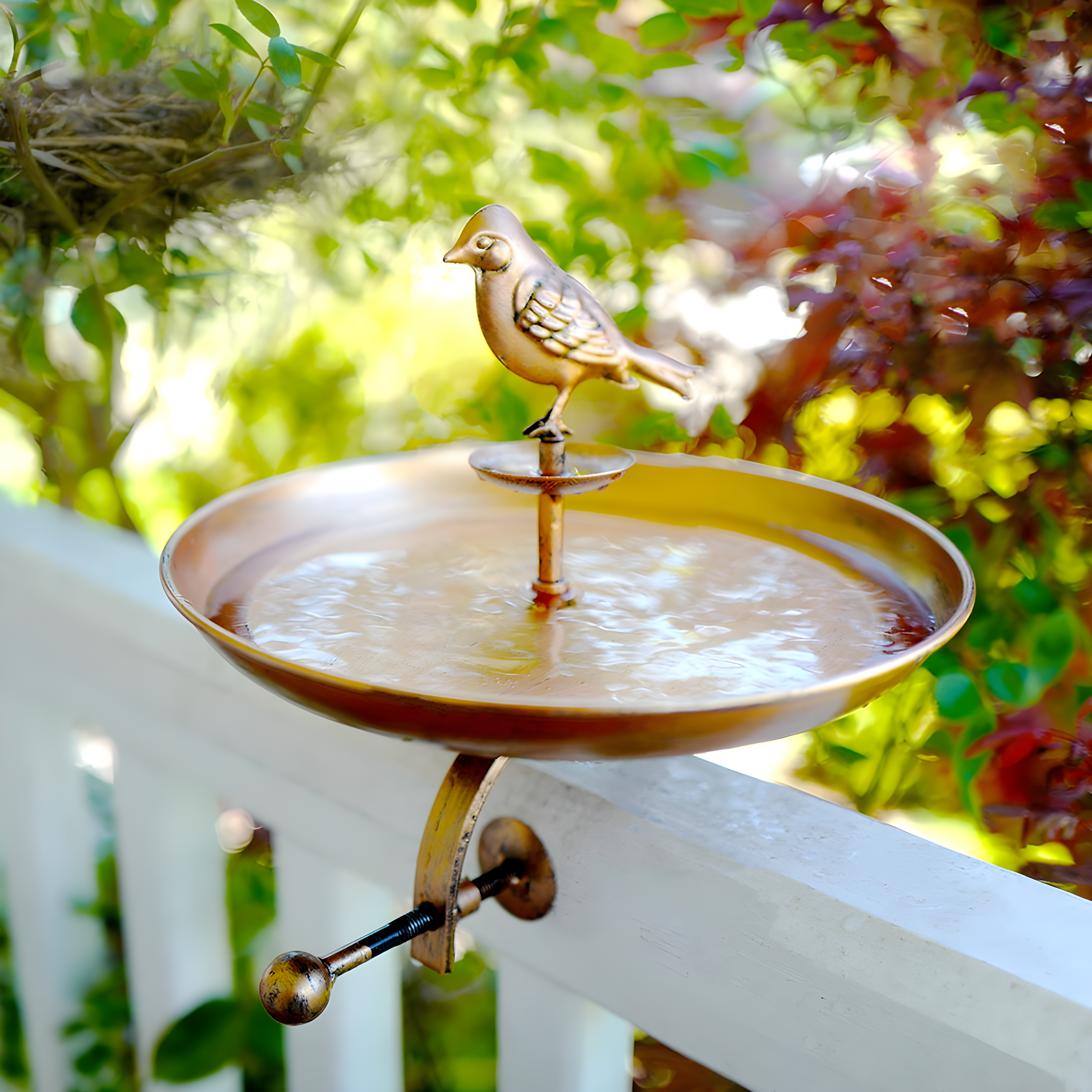 Bronze Bird and Butterfly Oasis Pollinator Bird Bath