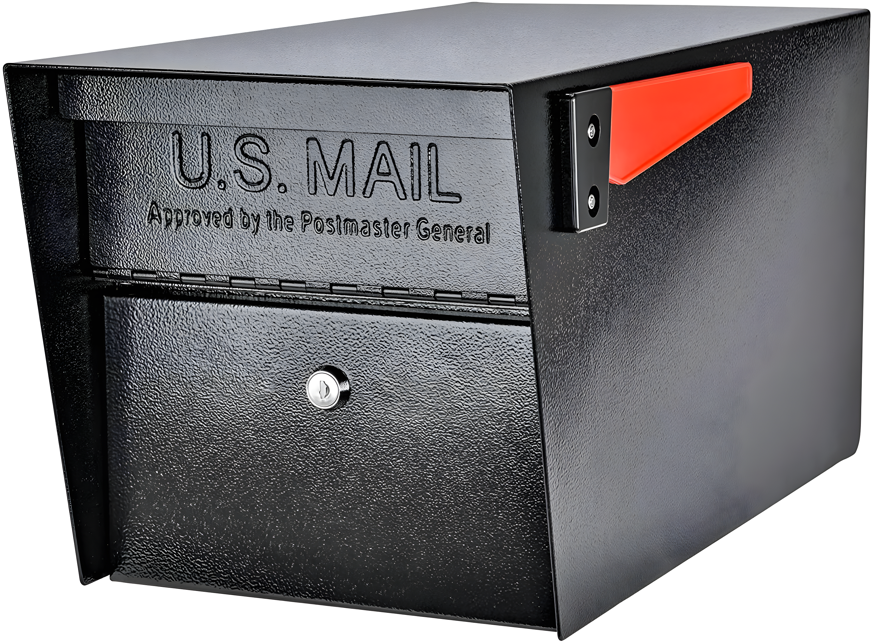 Black Steel Locking Post Mount Mailbox