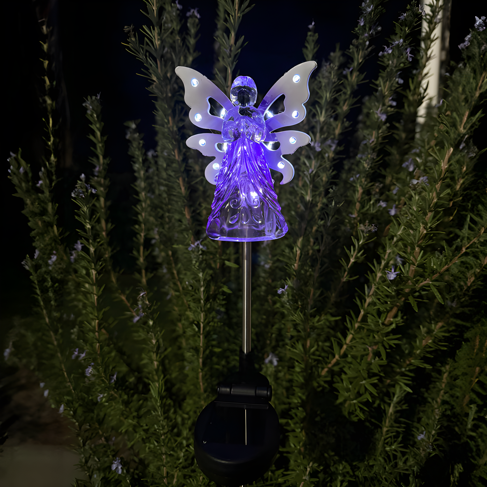 Purple Acrylic Angel with LED Lights Garden Stake