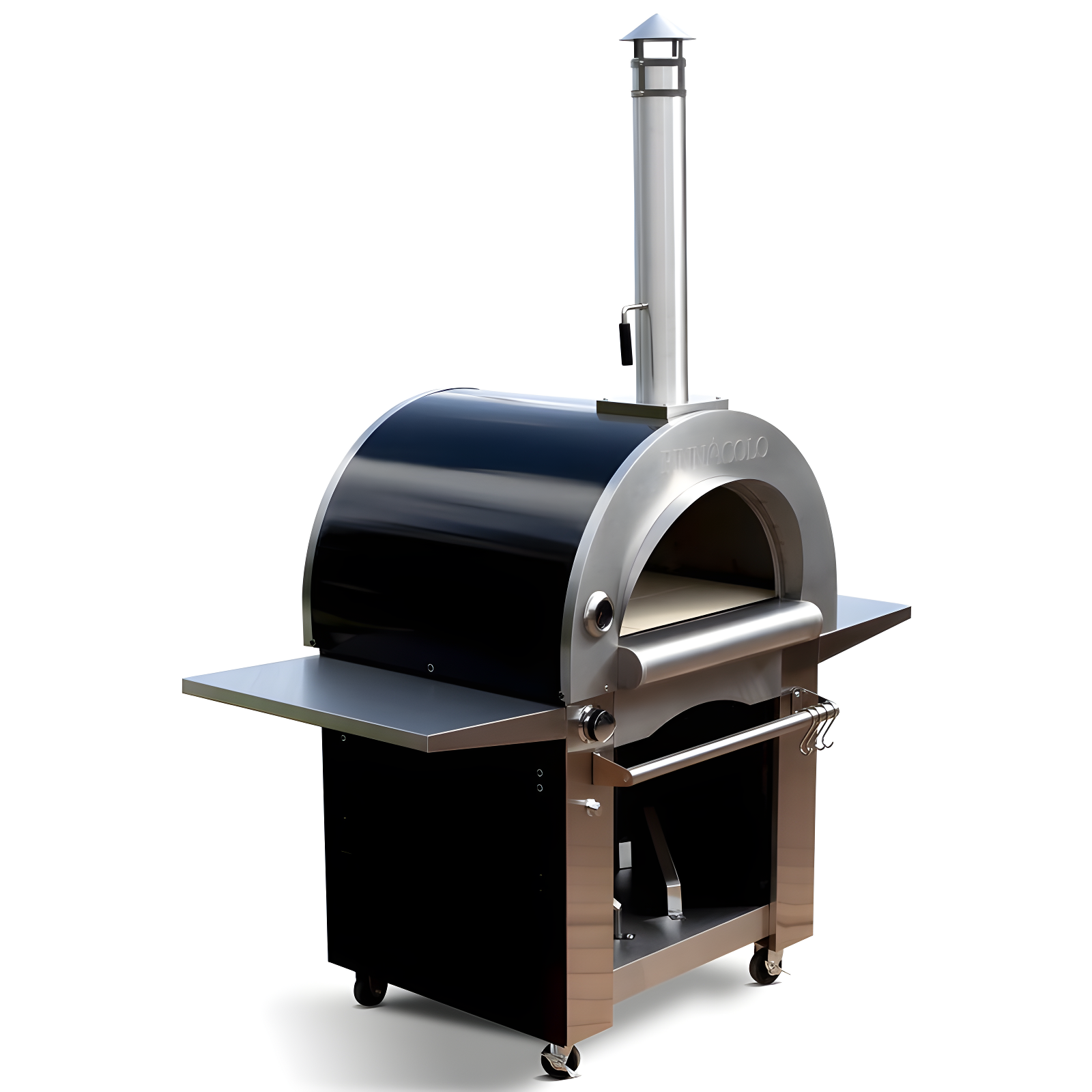 Hybrid Stainless Steel Outdoor Pizza Oven with Side Shelves