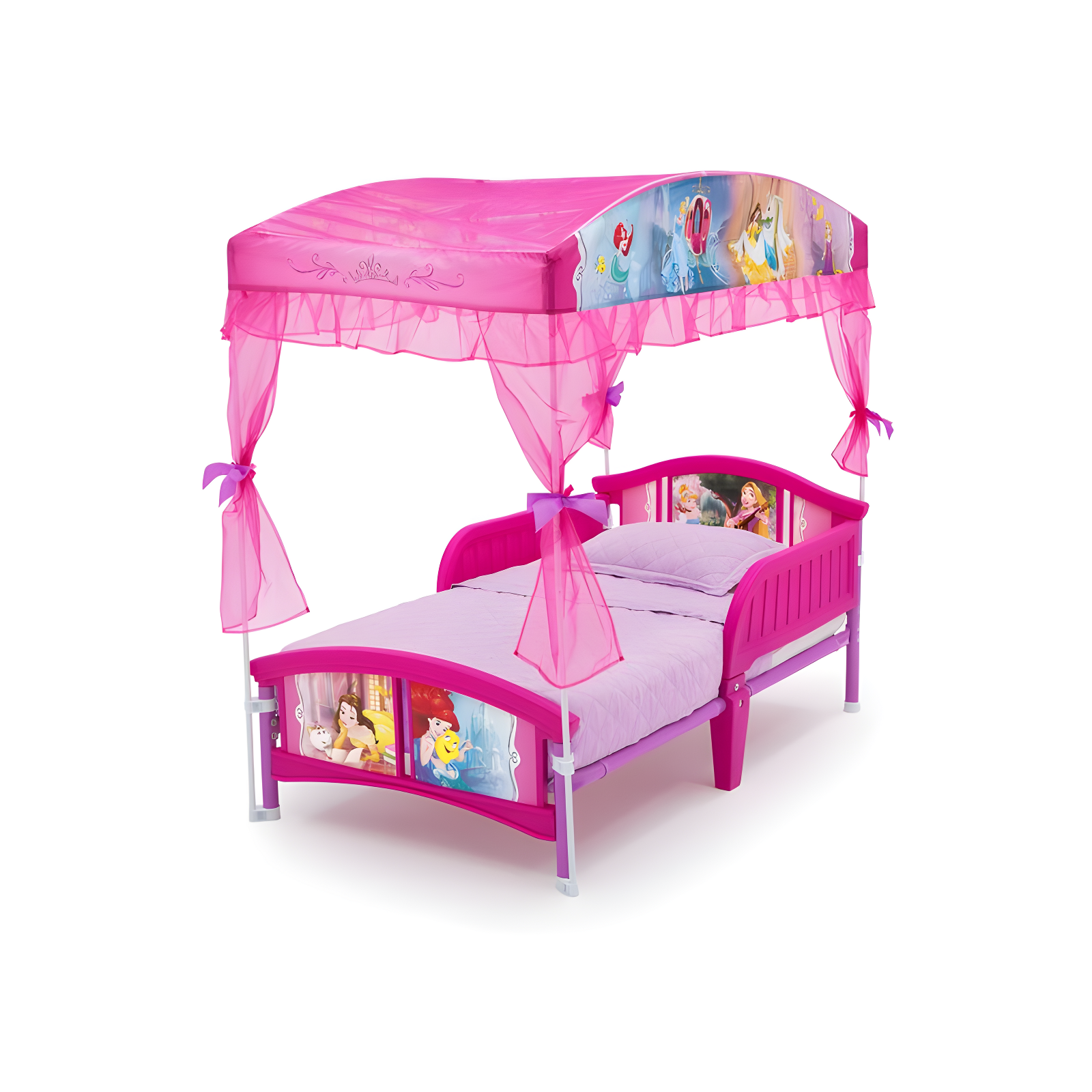 Disney Princess Pink Metal Frame Toddler Canopy Bed