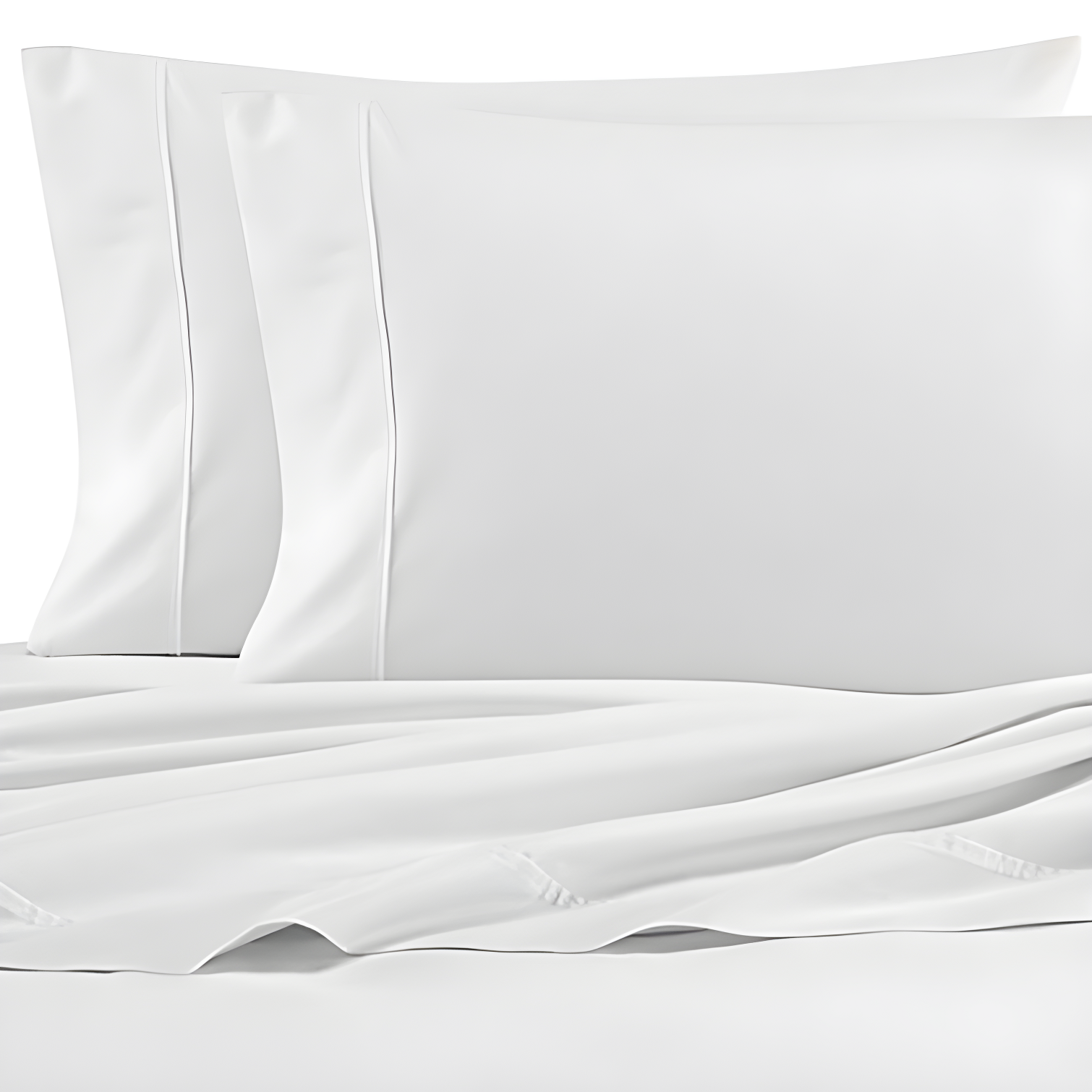 Twin XL White Cotton Percale Sheet Set