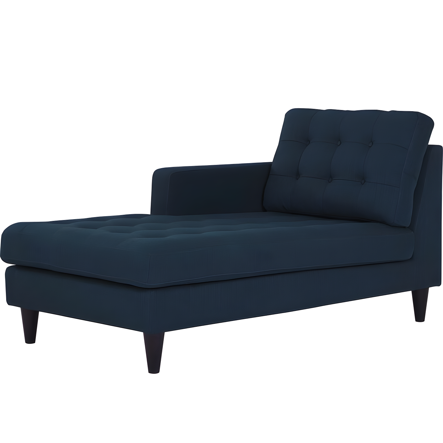 Azure Upholstered Left-Arm Chaise with Wood Legs