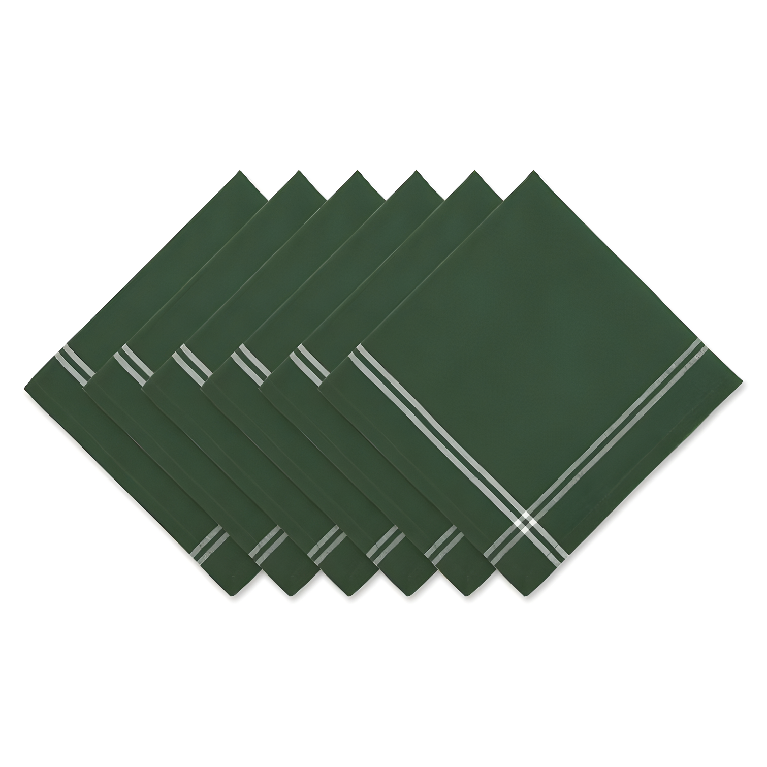 Balsam Green Cotton Stripe Napkin Set, 20x20 Inches, 6 Piece