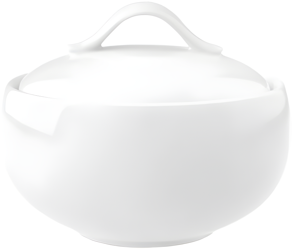 White Premium Porcelain Round Sugar Bowl with Lid