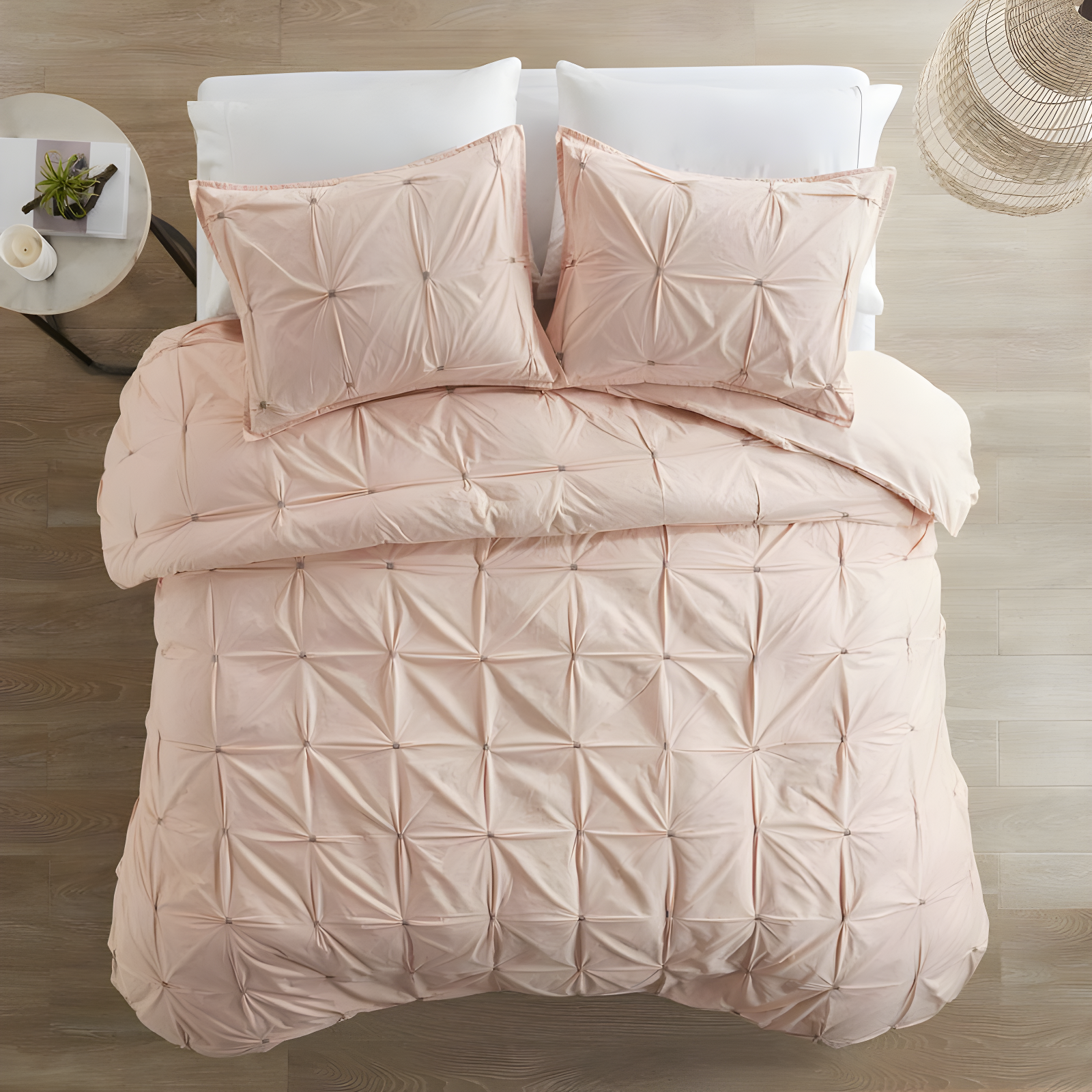 Blush Cotton California King 3-Piece Duvet Cover Set