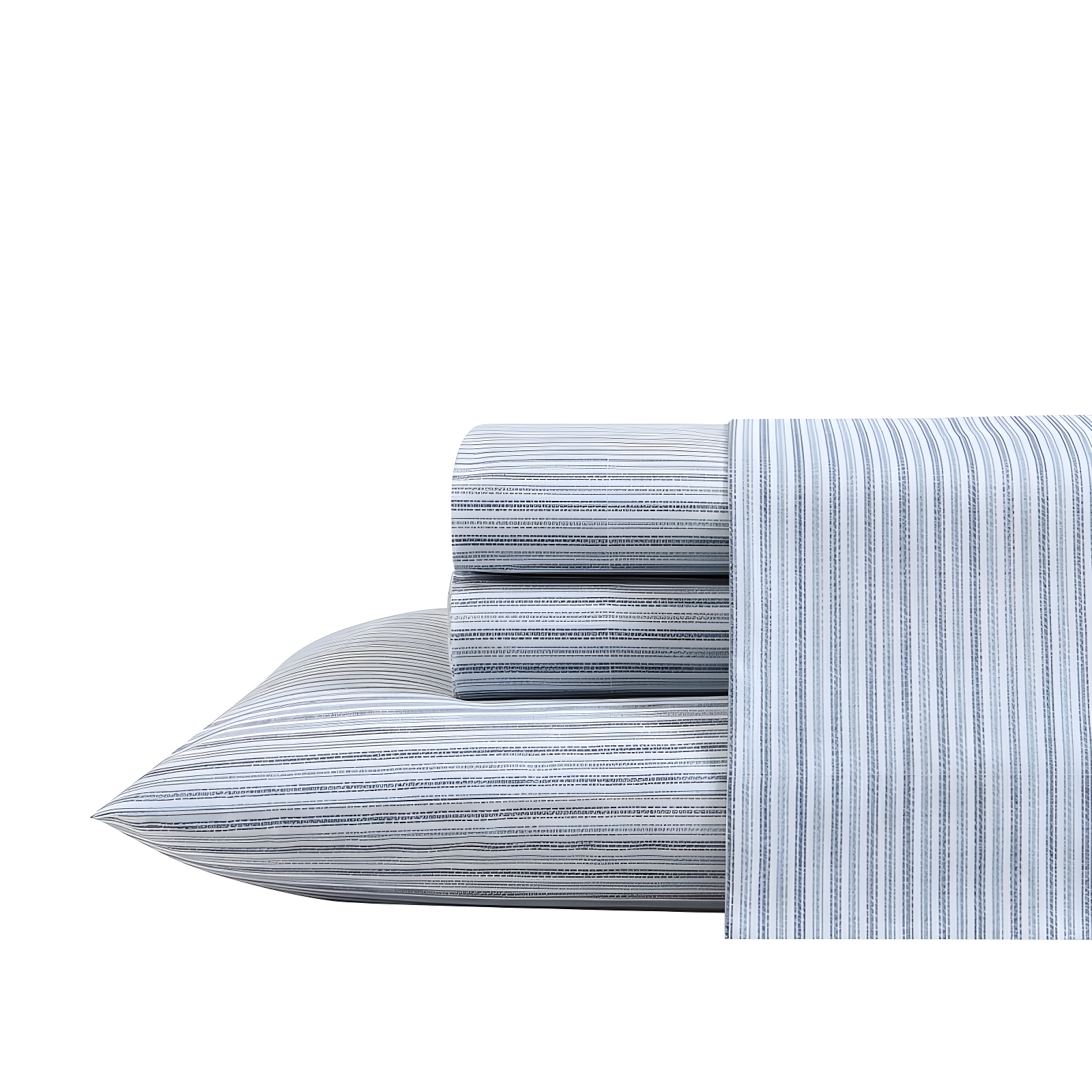 Twin Blue Stripe Cotton Percale Deep Pocket Sheet Set