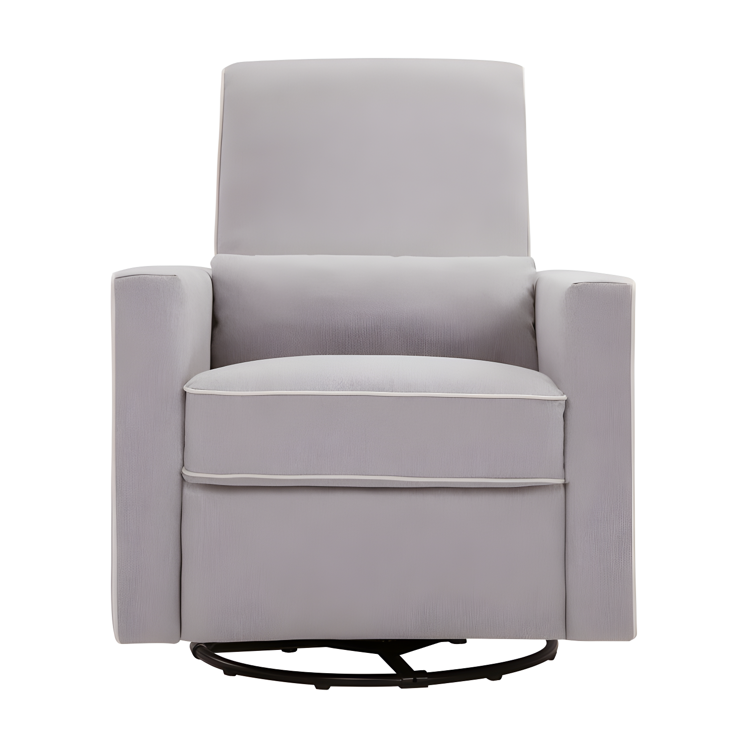 Piper Dark Grey Heathered Polyester Swivel Reclining Glider