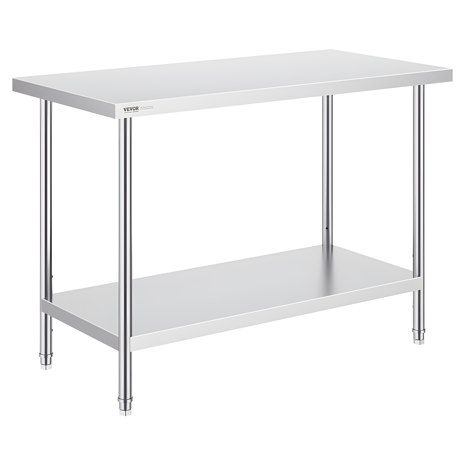 Silver Stainless Steel Adjustable Height Kitchen Worktable