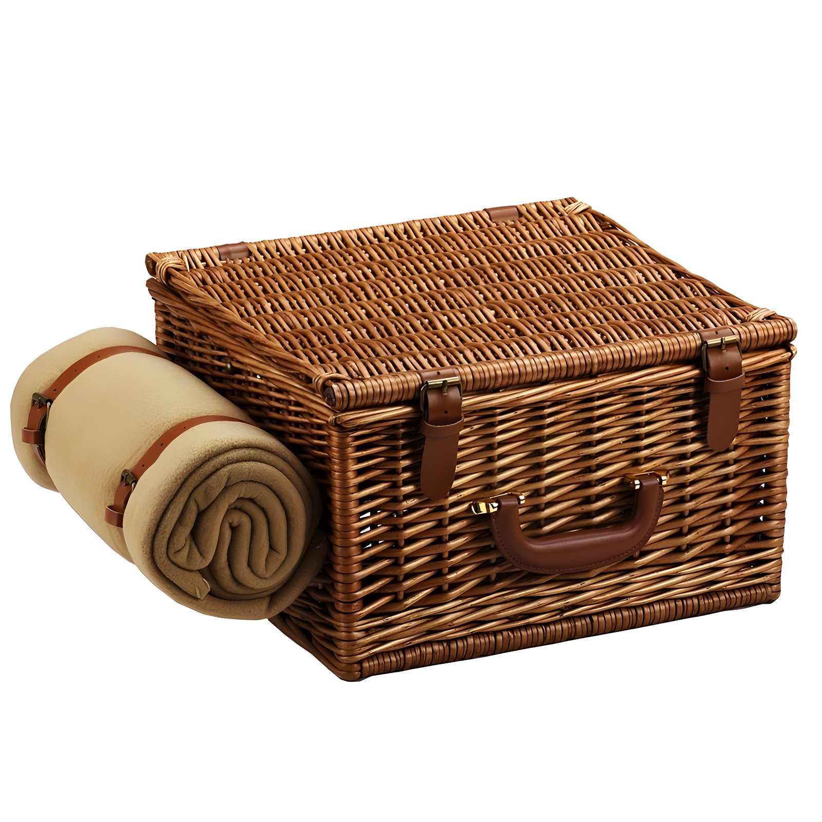 Cheshire 2-Person Wicker Picnic Basket with Blanket