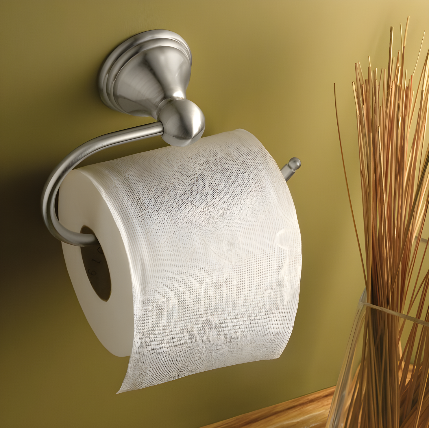 Preston Brushed Nickel Wall Mount Toilet Paper Holder