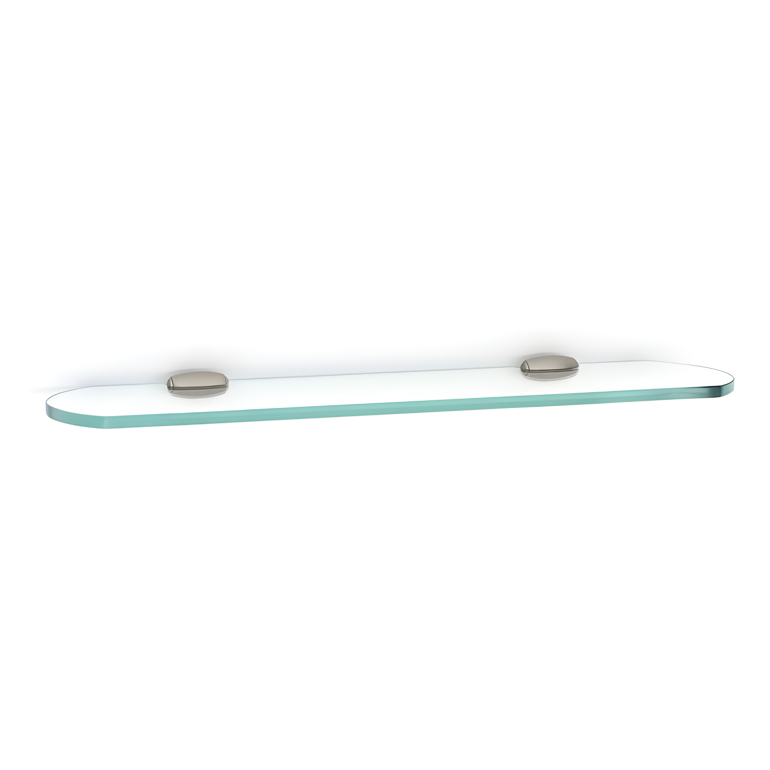 18'' Beveled Glass Wall Shelf with Satin Nickel Brackets