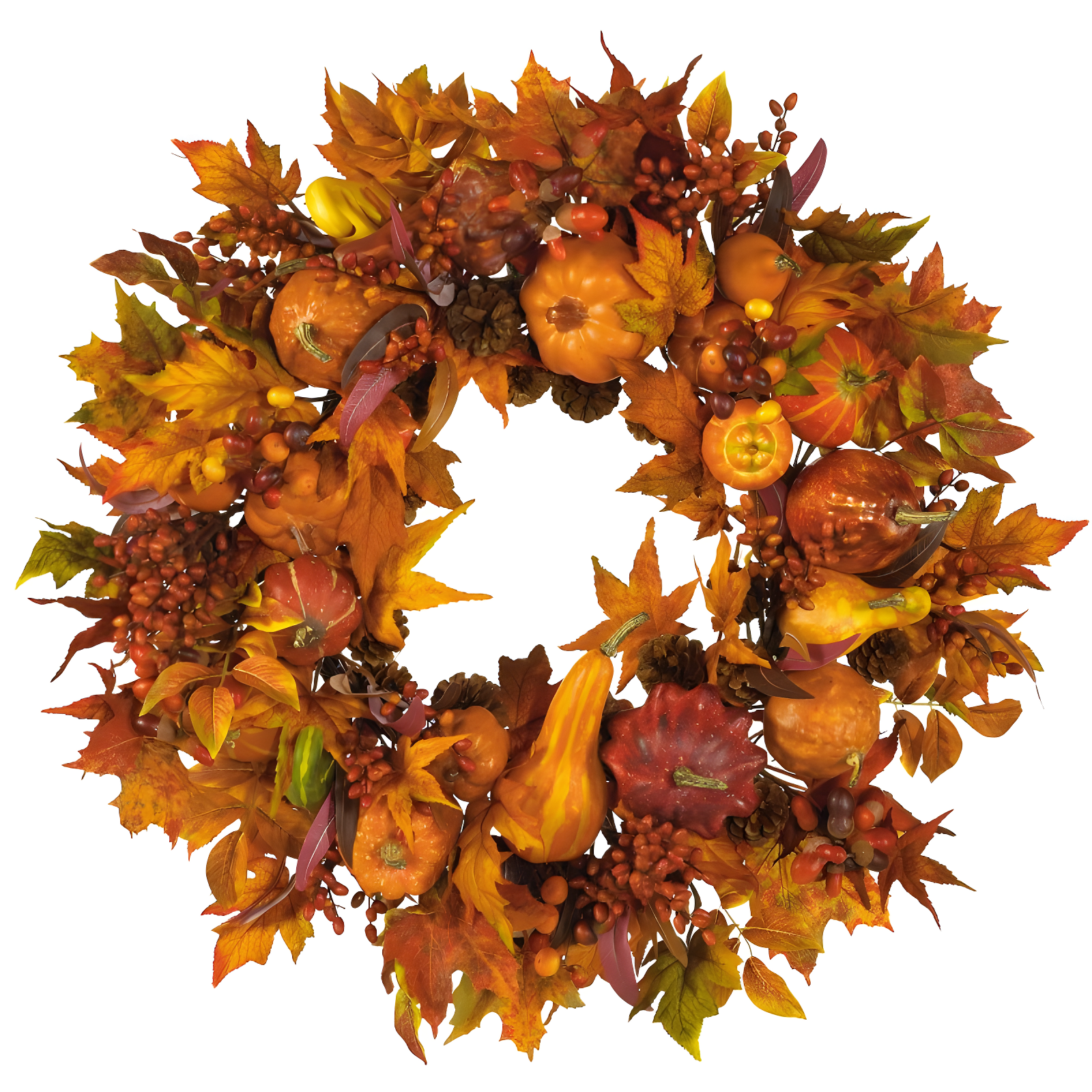 28-inch Harvest Gourd and Pumpkin Fall Wreath