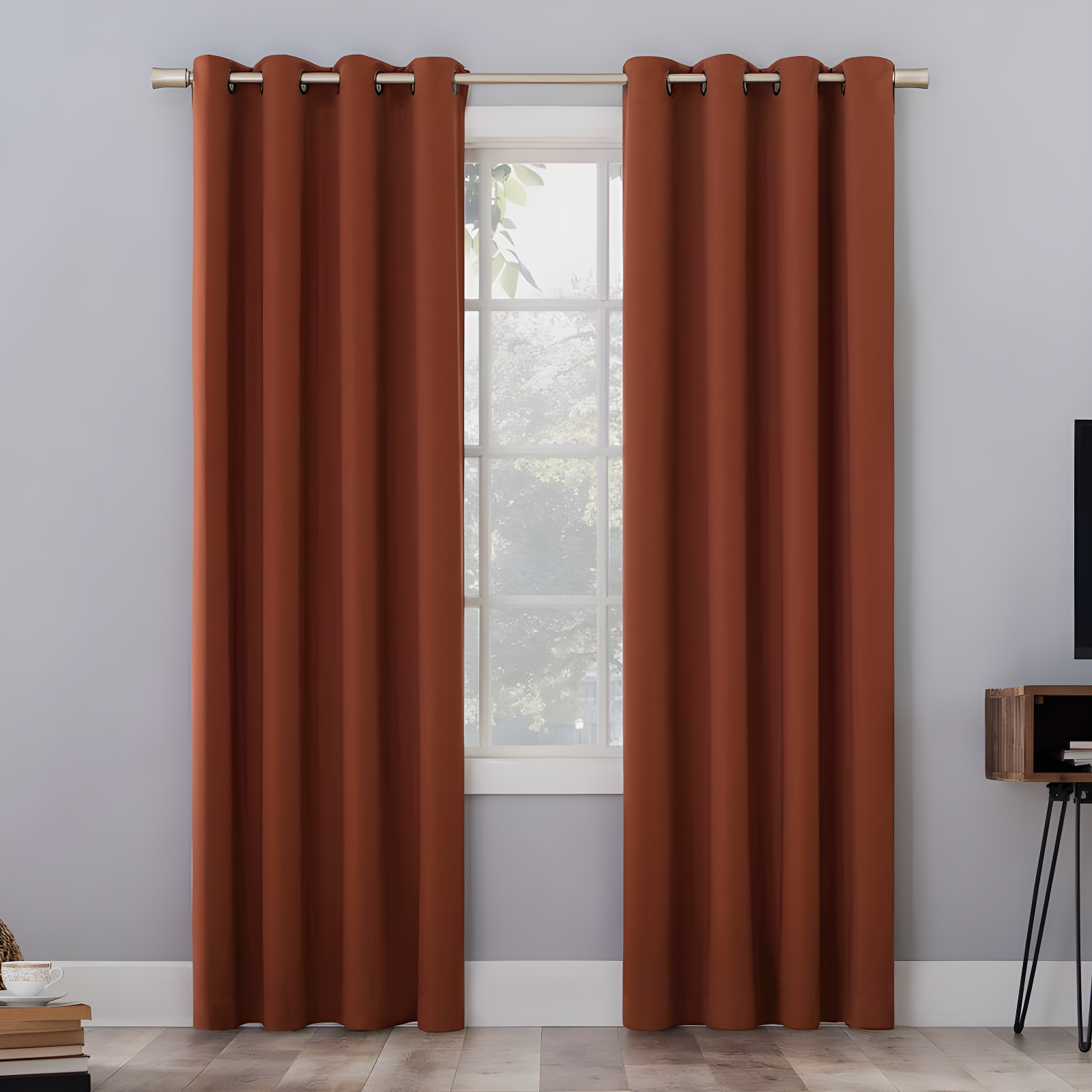 Terracotta 52" x 95" 100% Blackout Grommet Curtain Panel