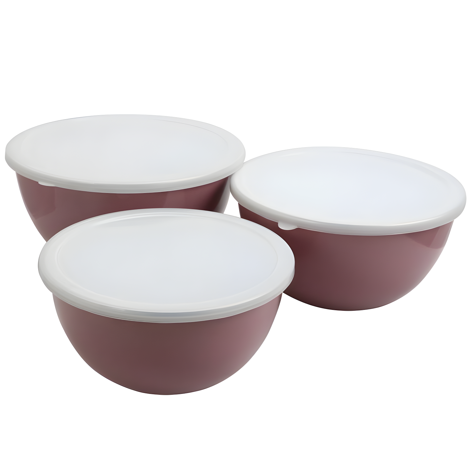 Lavender 3-Piece Stainless Steel Nesting Mixing Bowl Set with Lids