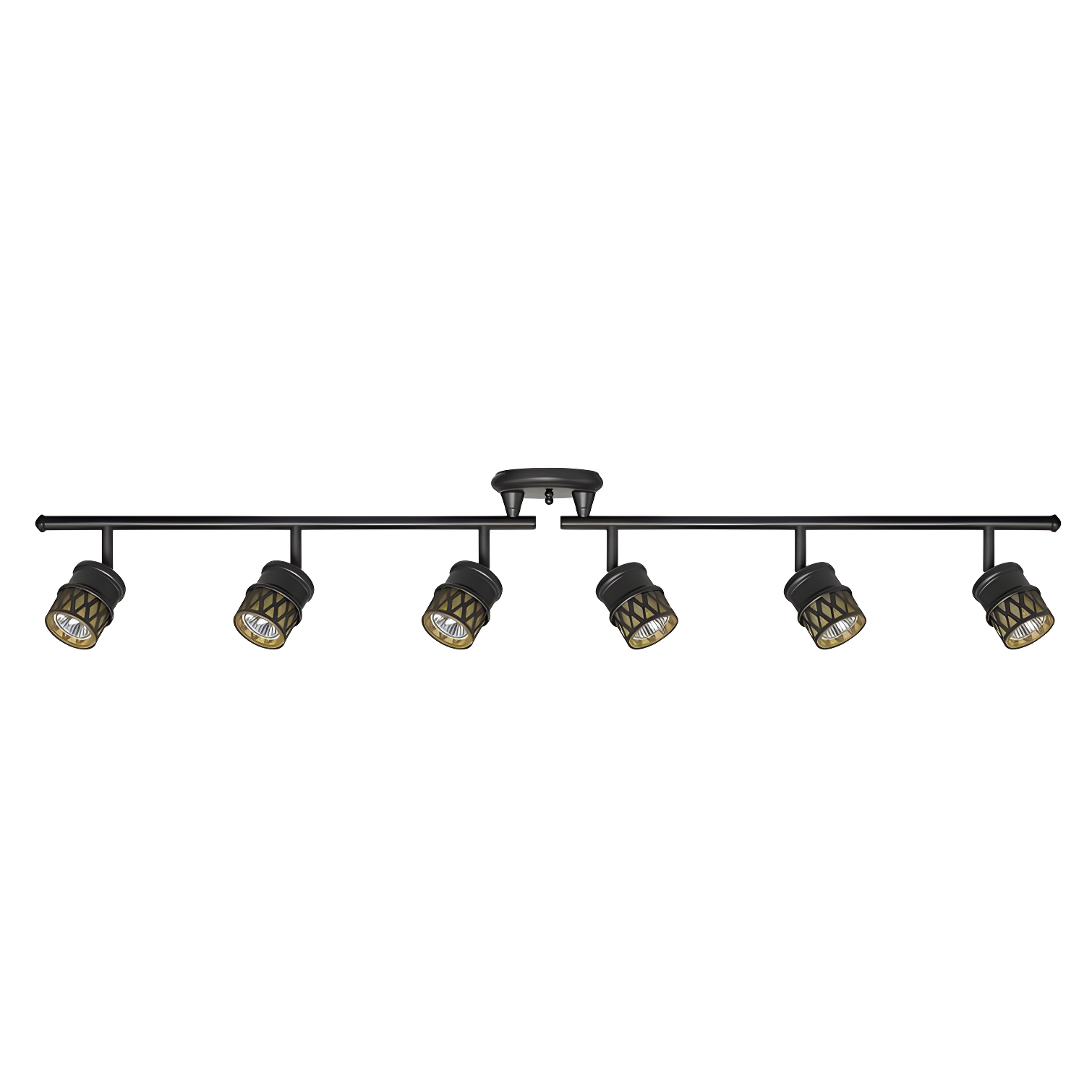 Kearney 46'' Oil Rubbed Bronze 6-Light Adjustable Track Lighting with Champagne Glass Shades