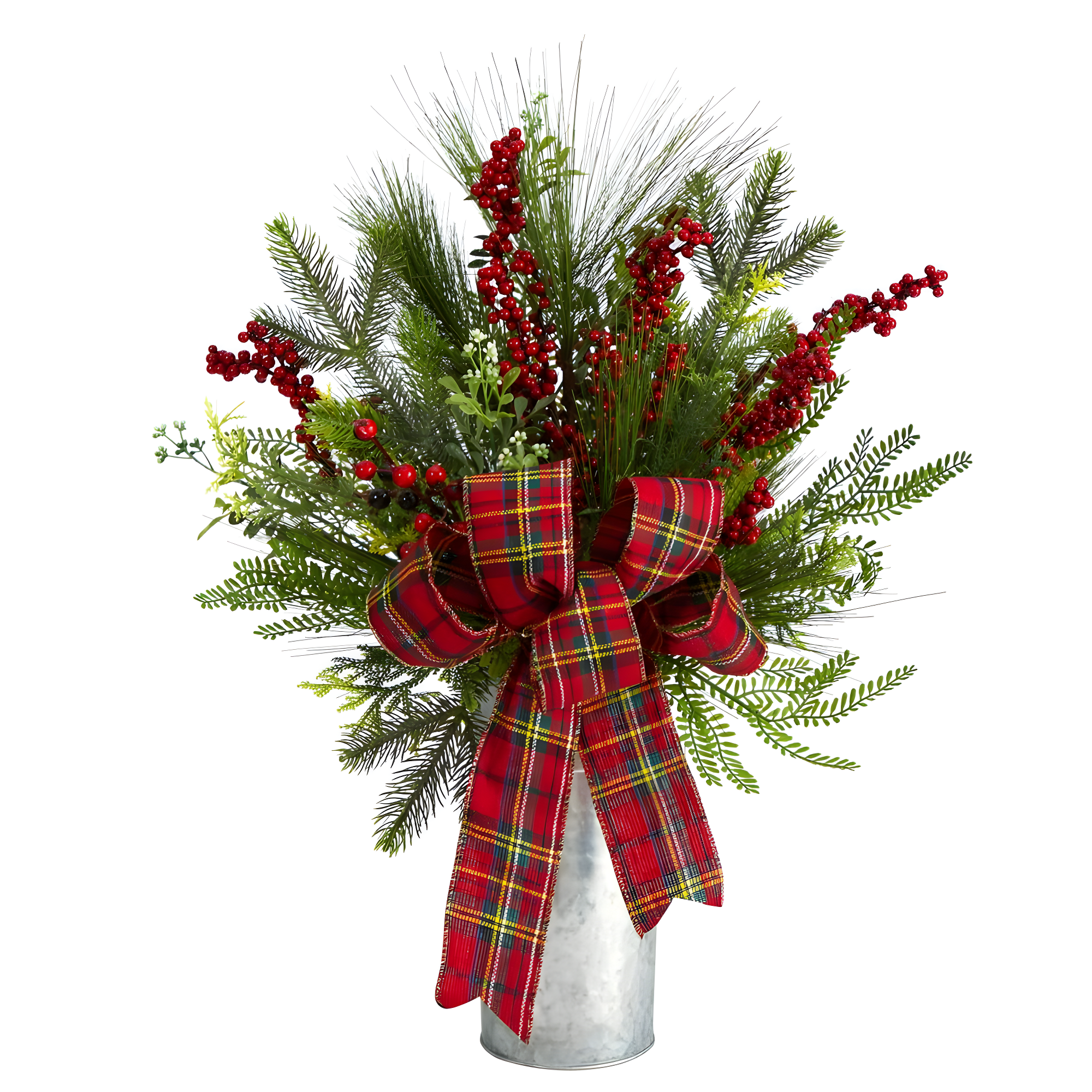 28'' Red and Green Plastic Christmas Tabletop Centerpiece