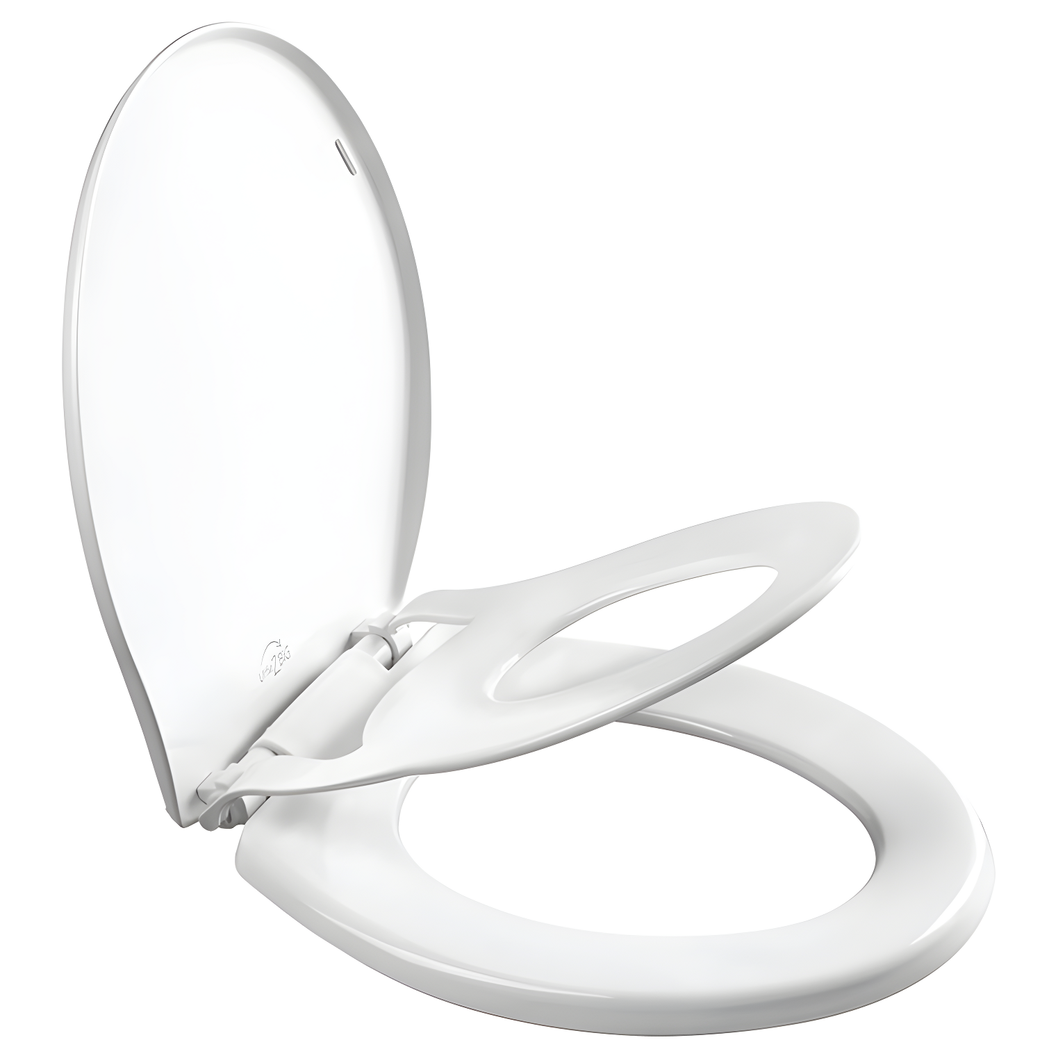 White Plastic Round Toilet Seat with Built-In Potty Training