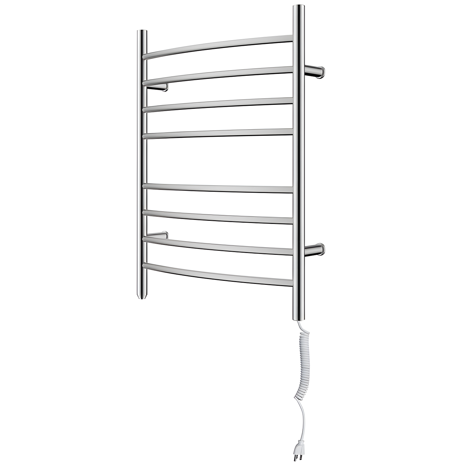 Brushed Stainless Steel Wall Mounted 8-Bar Towel Warmer