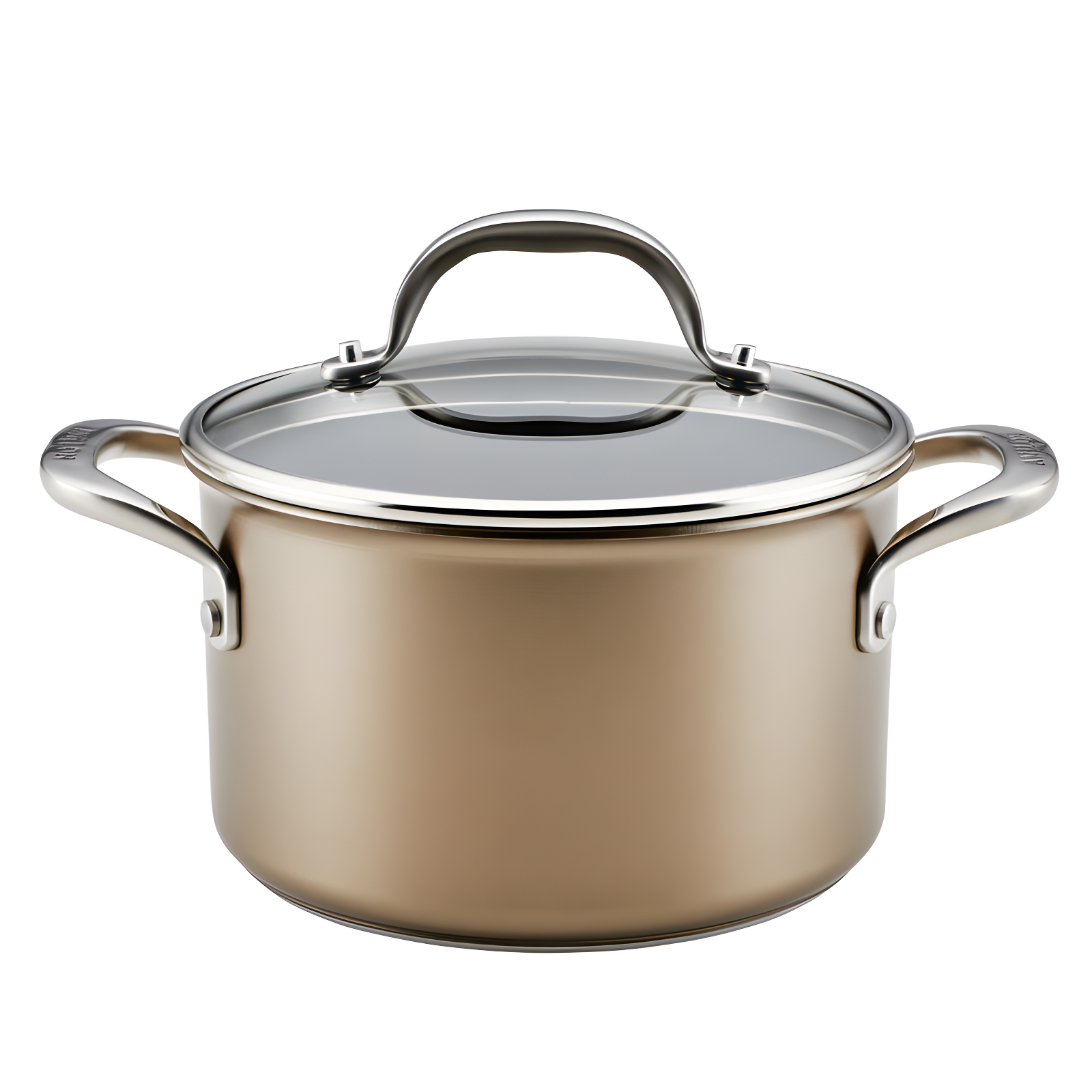 Bronze 4 Quart Hard Anodized Nonstick Saucepot with Lid