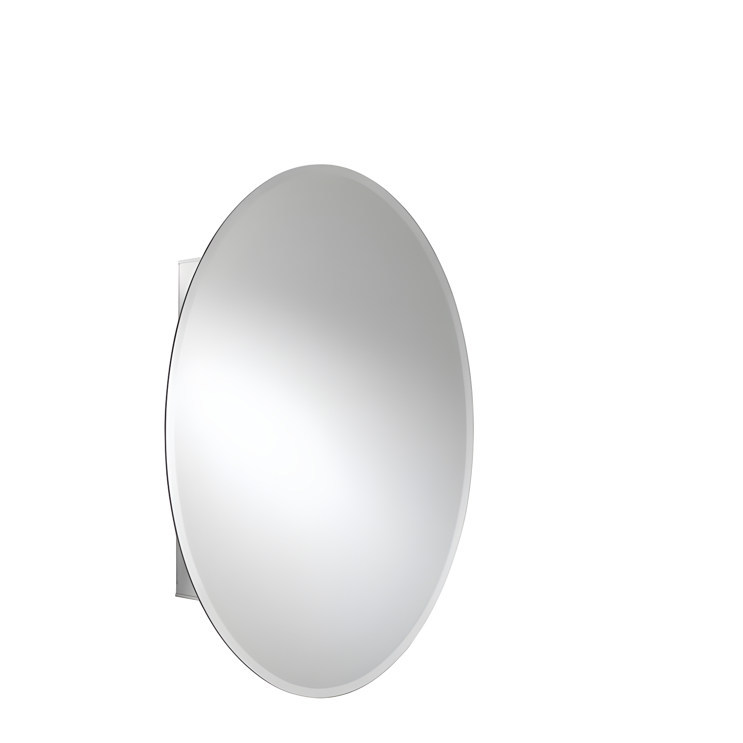 Oval Aluminum Frameless Medicine Cabinet with Mirror