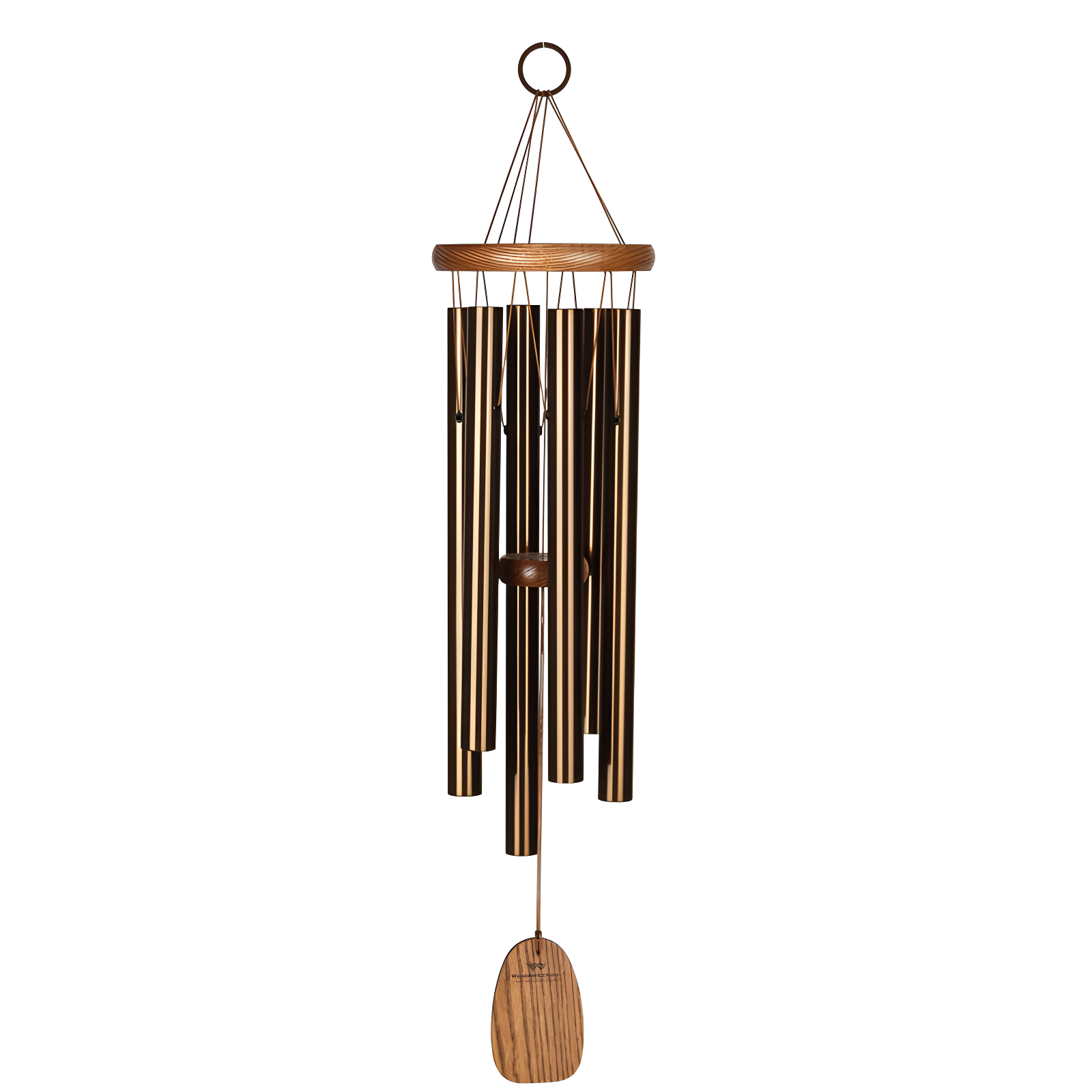 Medium Bronze and Wood Wind Chime with Inspirational Tones