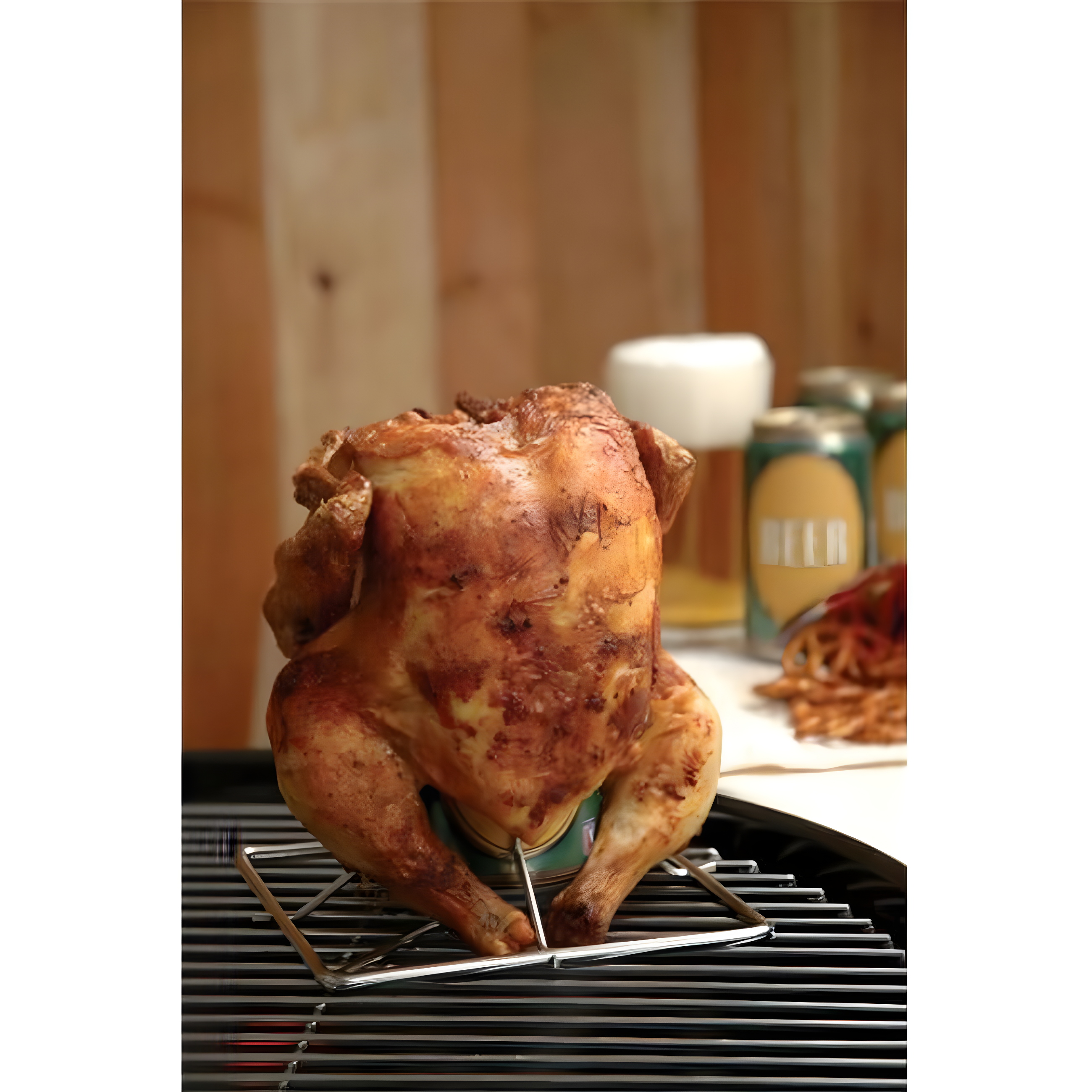 Stainless Steel Folding Beer Can Chicken Roaster Rack