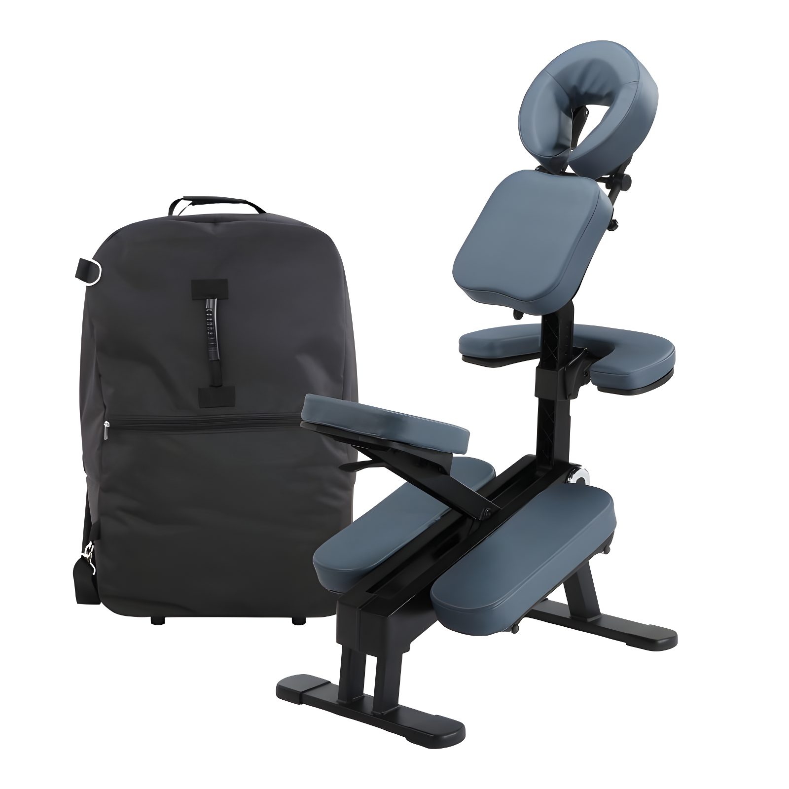 Royal Blue Ergonomic Portable Massage Chair with Adjustable Telescoping Legs