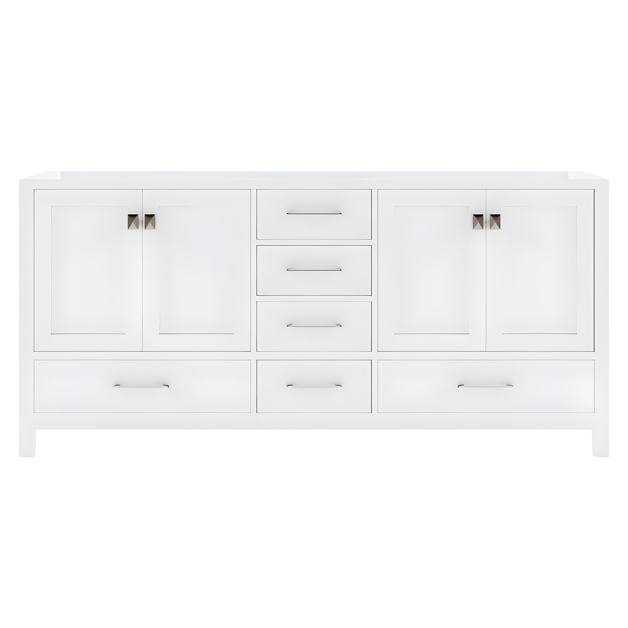 Caroline Avenue 72" White Solid Oak Double Vanity Cabinet