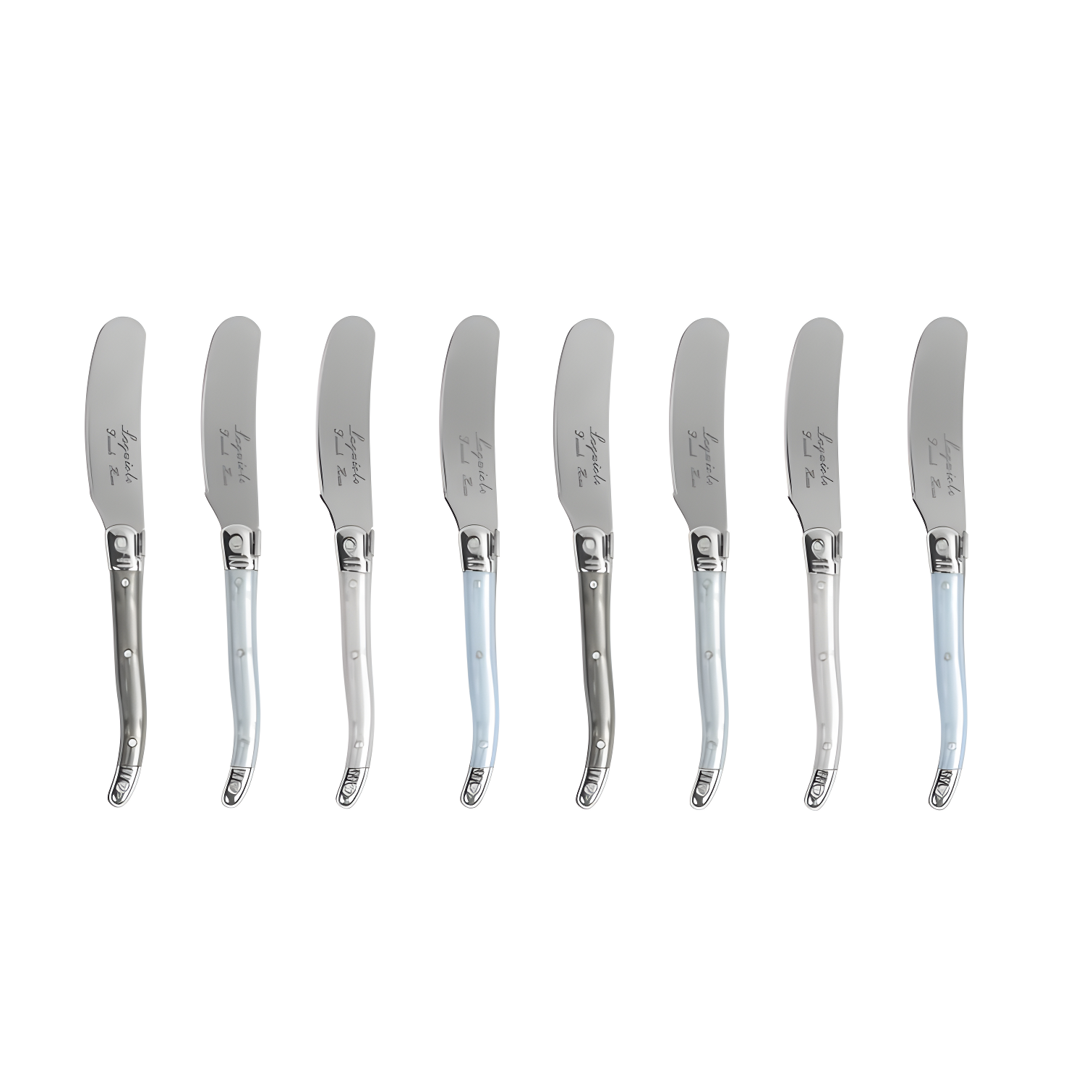 8-Piece Laguiole Spreader Set with Pearl Plastic Handles