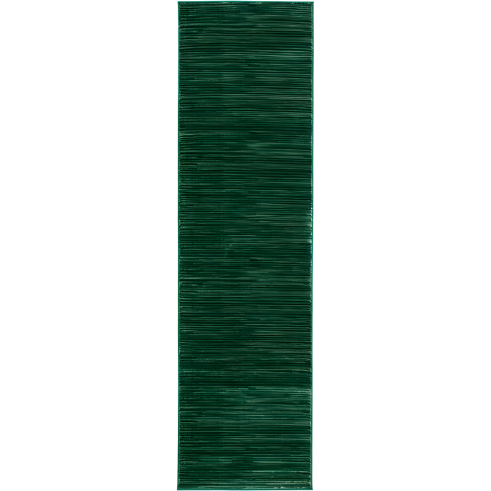 Elysian Fields Hand-Knotted Dark Green Synthetic Runner Rug