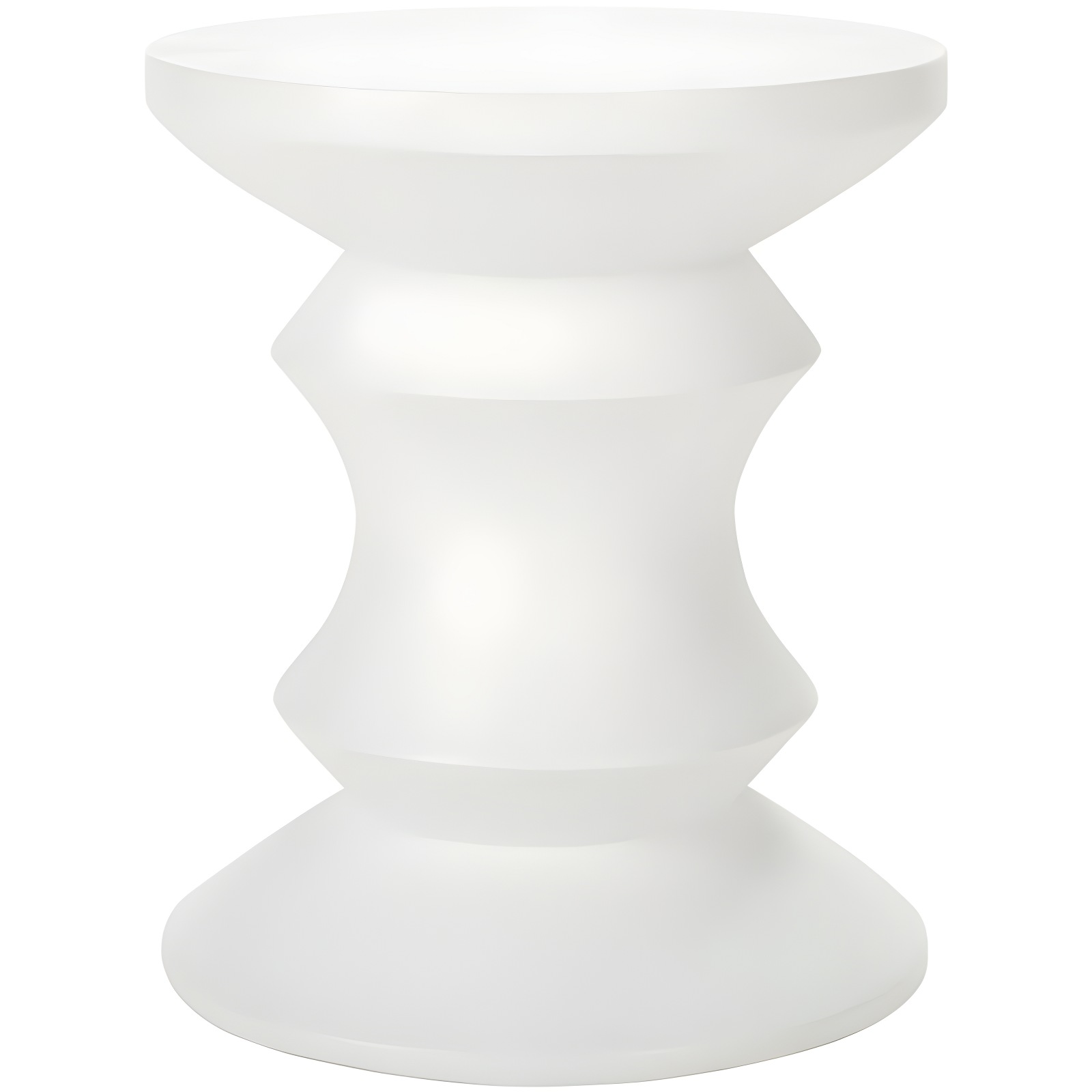 Ivory Concrete Hourglass Indoor/Outdoor Accent Stool