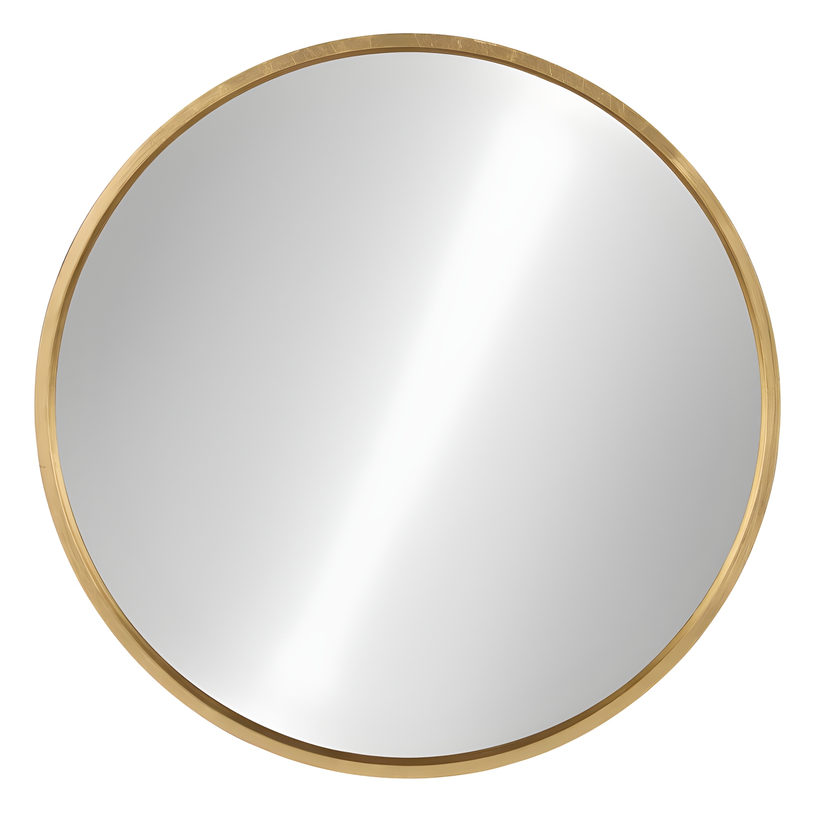 Elegant 28" Round Wood and Gold Wall Mirror