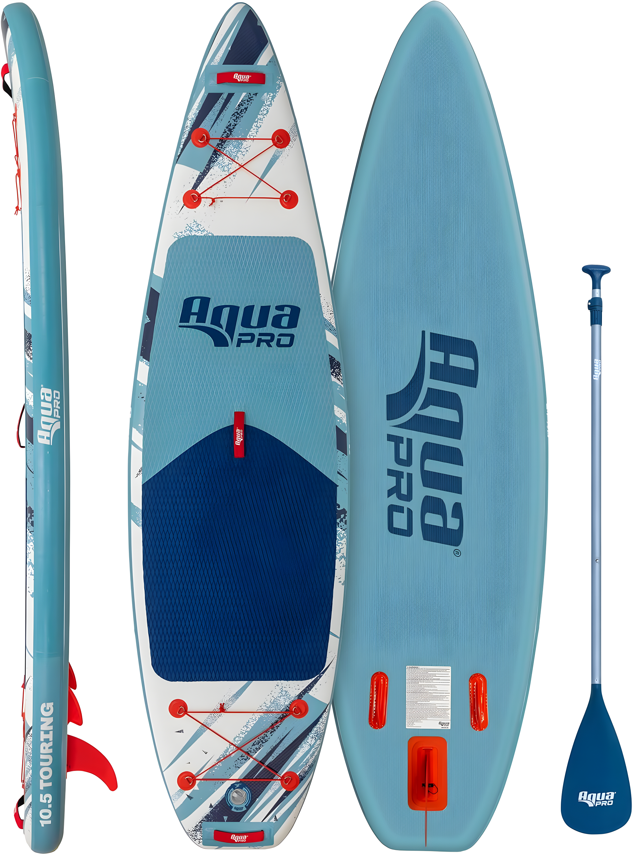 Aqua Pro 10'6" Blue Inflatable Stand-Up Paddleboard with EVA Deck