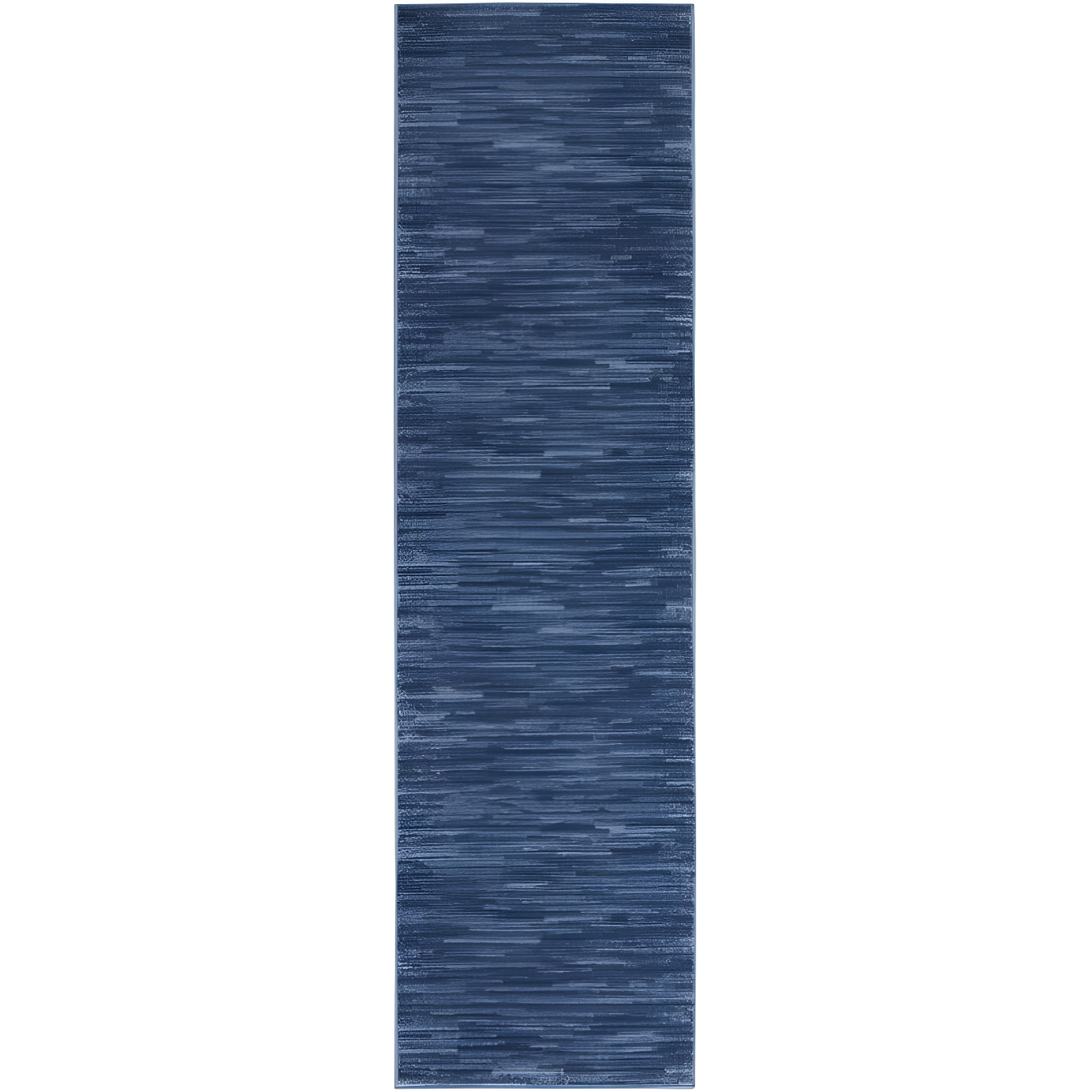 Navy Blue Synthetic Easy Care Runner Rug 2' x 6'