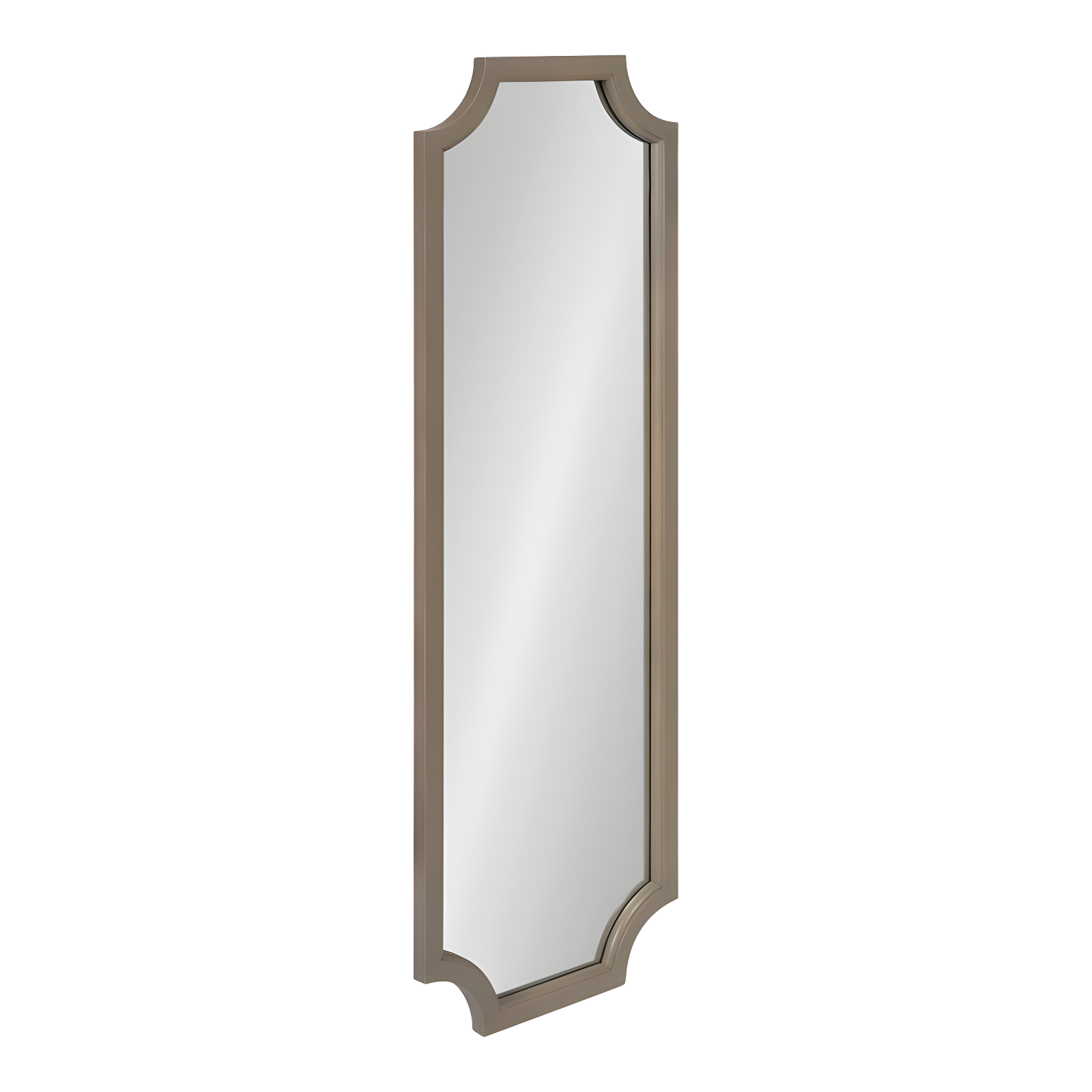 Graywash Solid Wood Scalloped 20x53 Vanity Wall Mirror