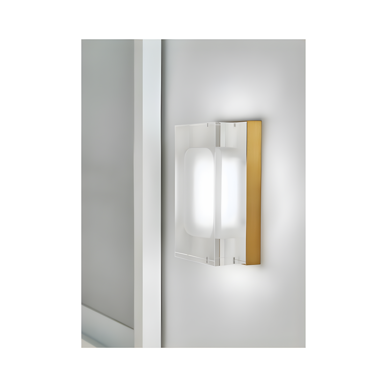 Aged Brass Dimmable LED Wall Sconce with Acrylic Shade