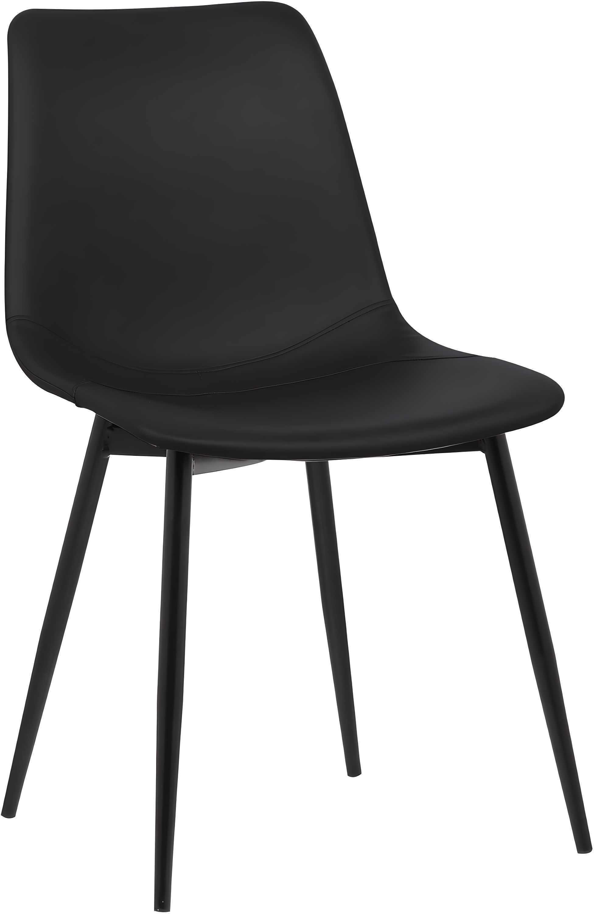 Modern Black Faux Leather Upholstered Side Chair 18"W