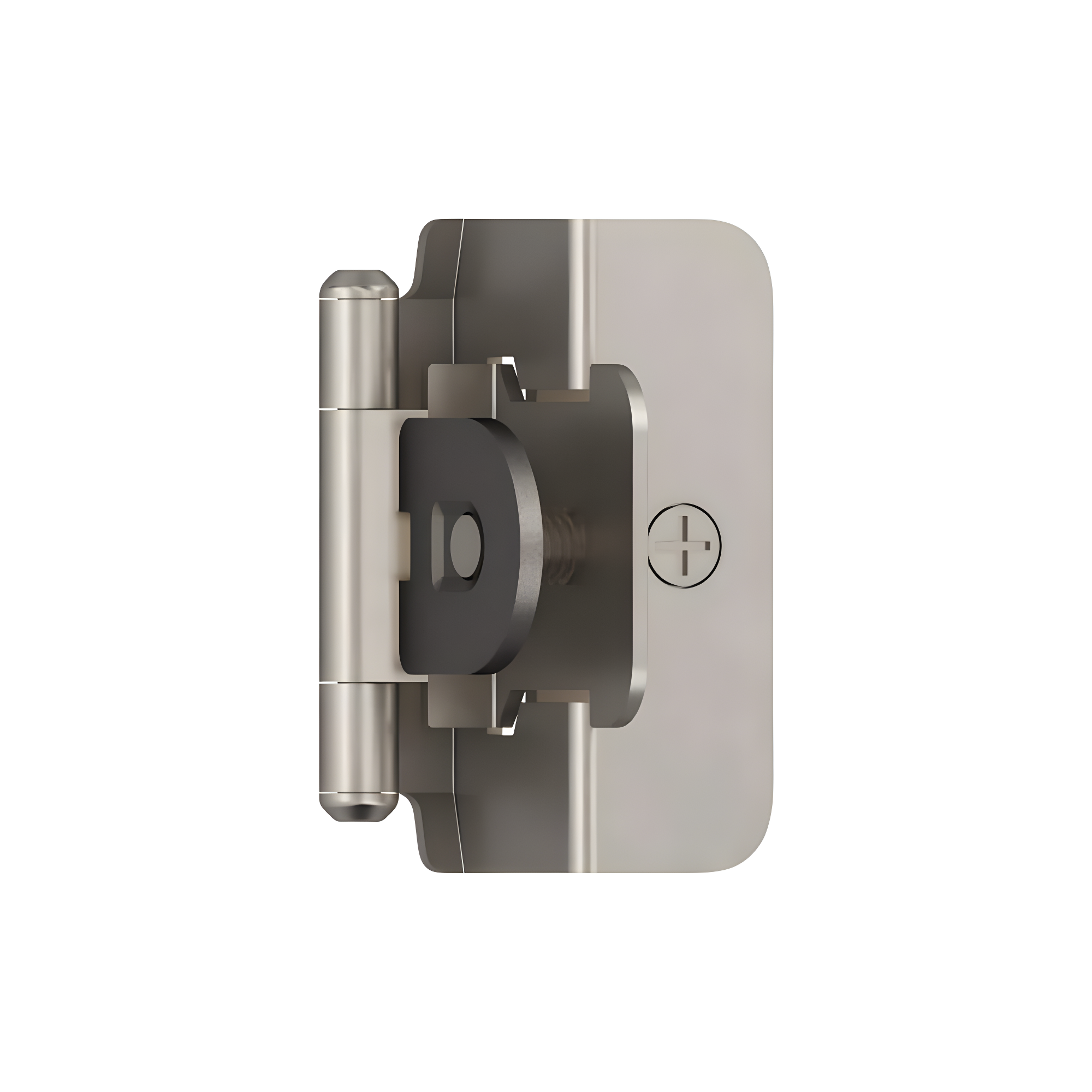 Satin Nickel Self-Closing Double Demountable Cabinet Hinge