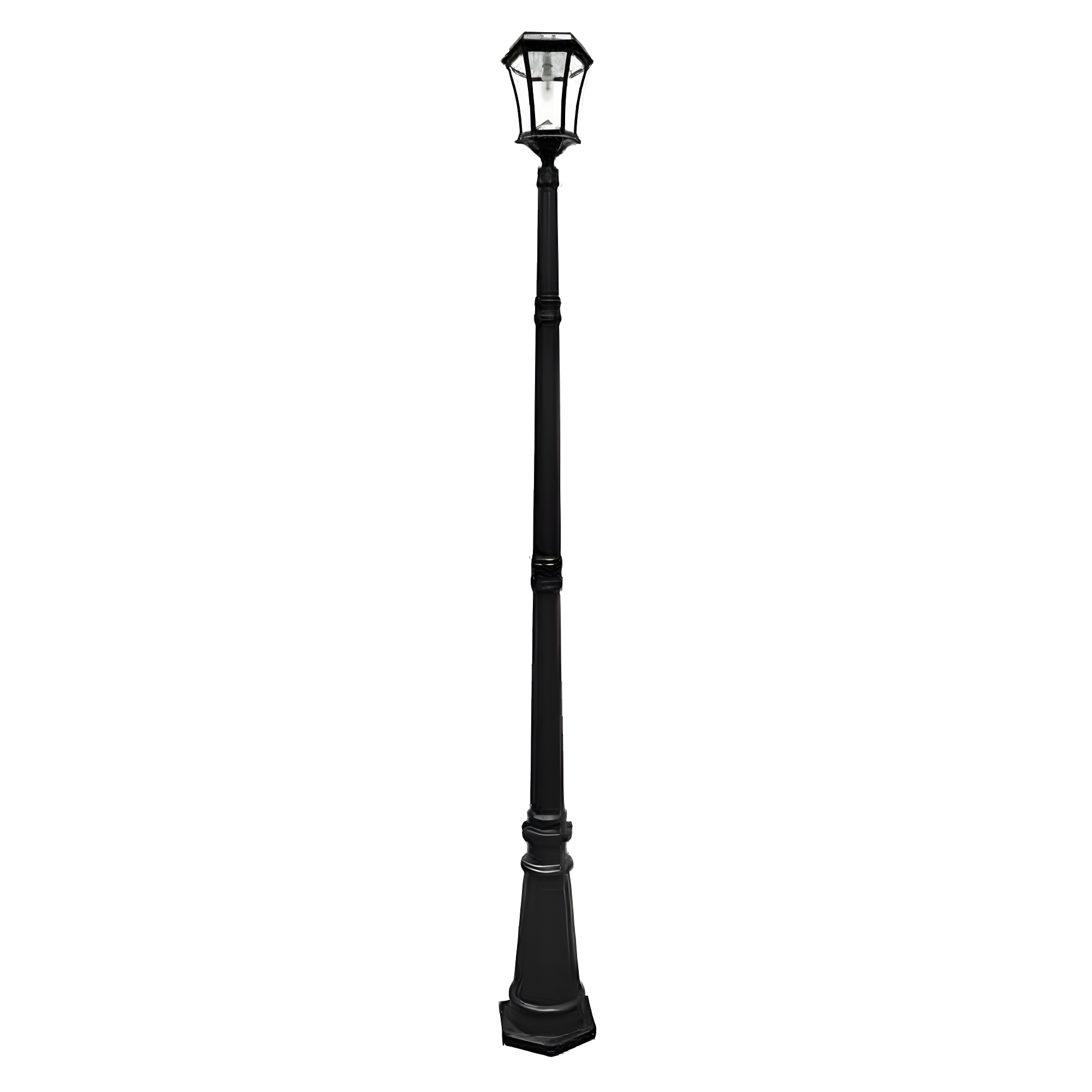 Victorian Black Aluminum Solar LED Lamp Post Light