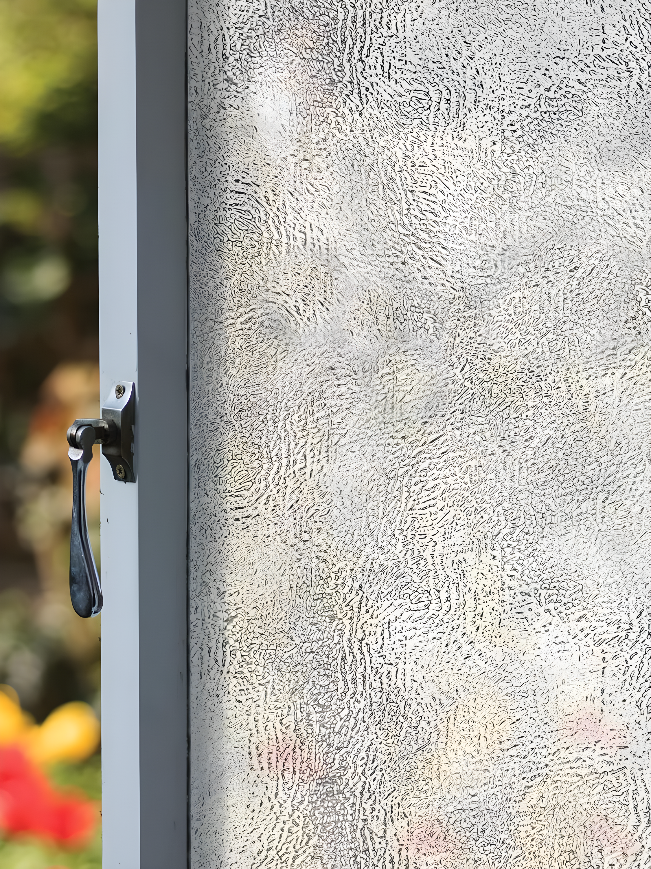 Textured Frosted Glass Privacy Window Film, 36 x 72 Inches