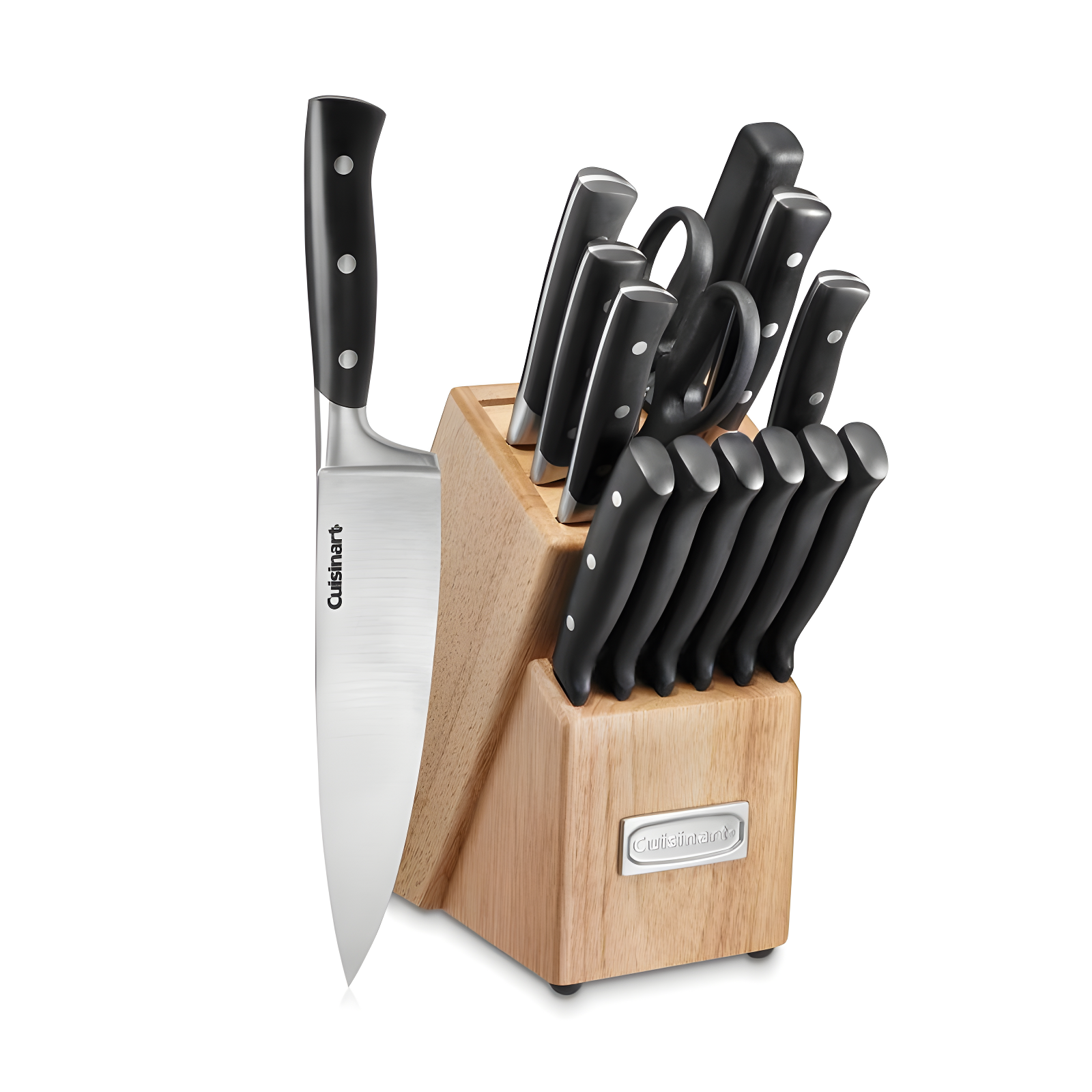 15-Piece Black and Stainless Carbon Steel Knife Block Set