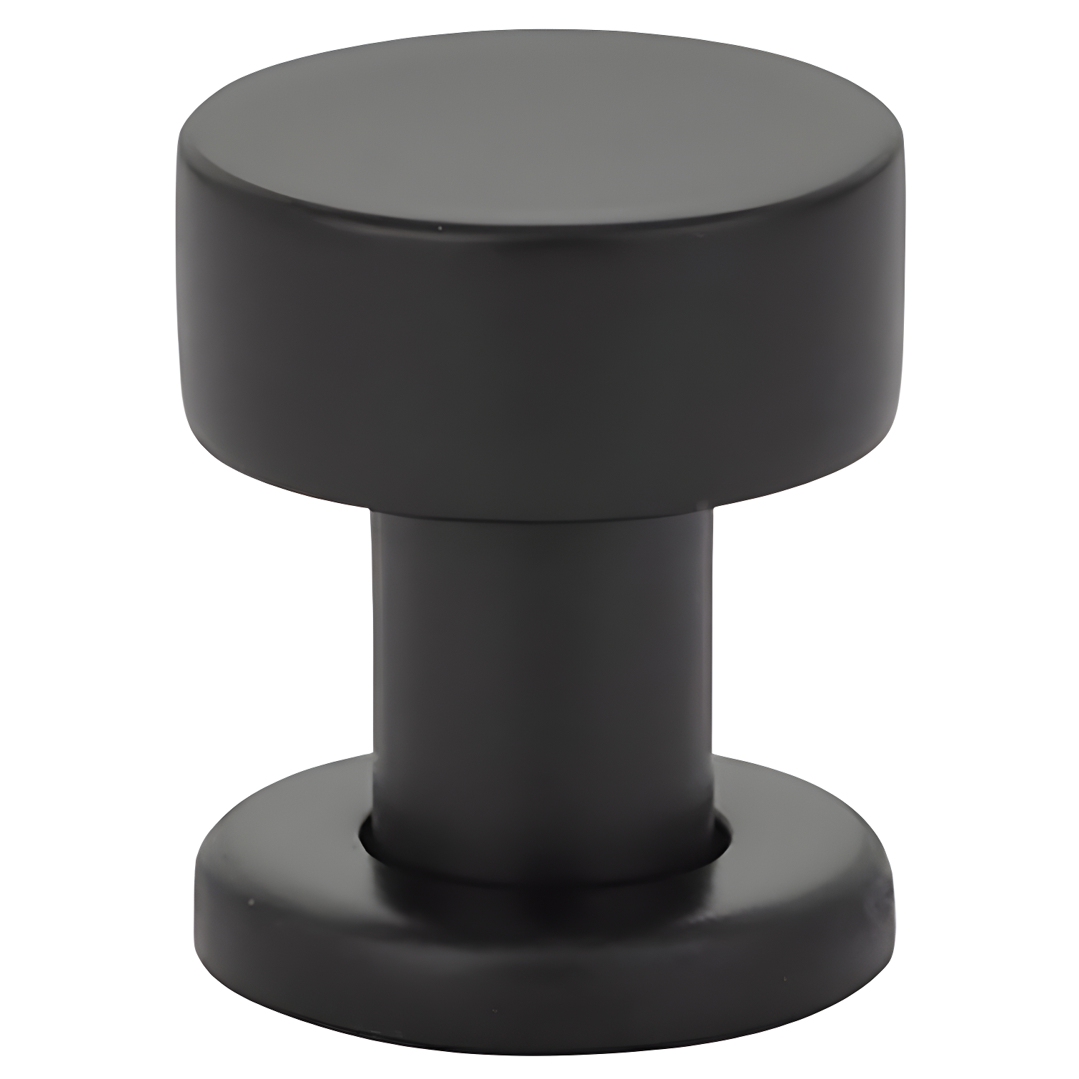 Flat Black Modern Round Nickel Cabinet Knob with Mounting Hardware