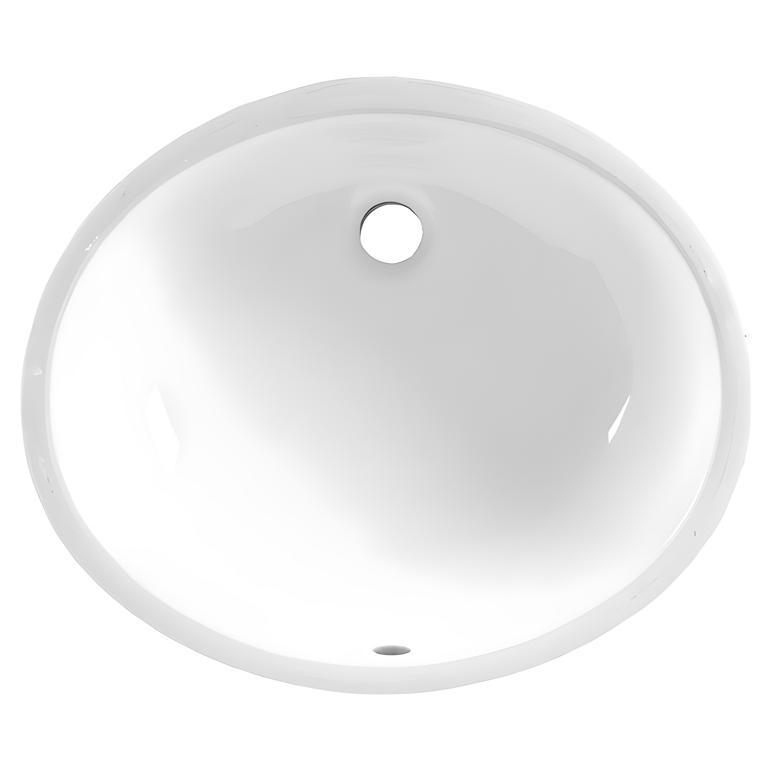 White Ceramic Oval Undermount Bathroom Sink with Overflow